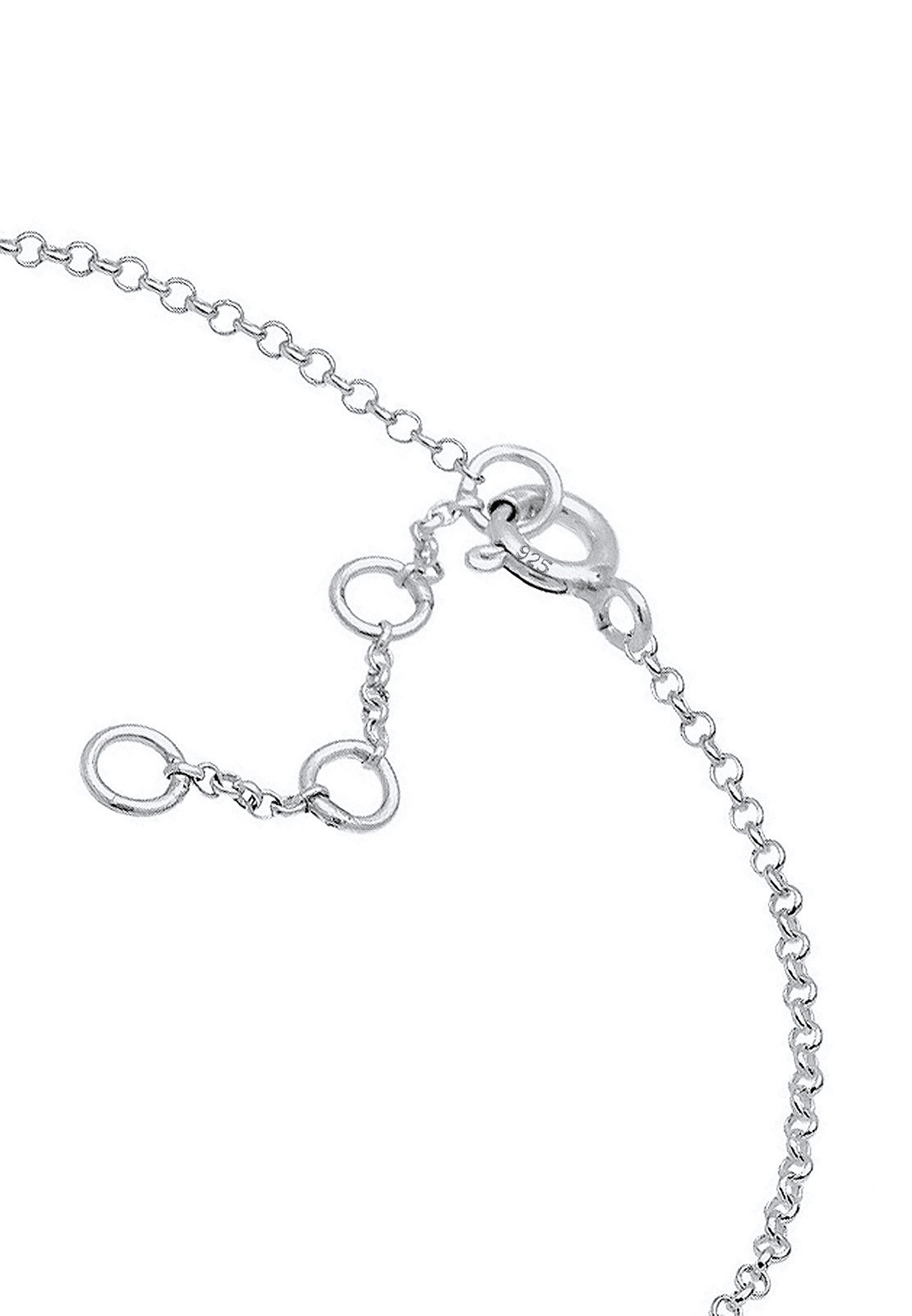 Elli Armkette »Armband Blüte Kreis mit Kristallen Silber«