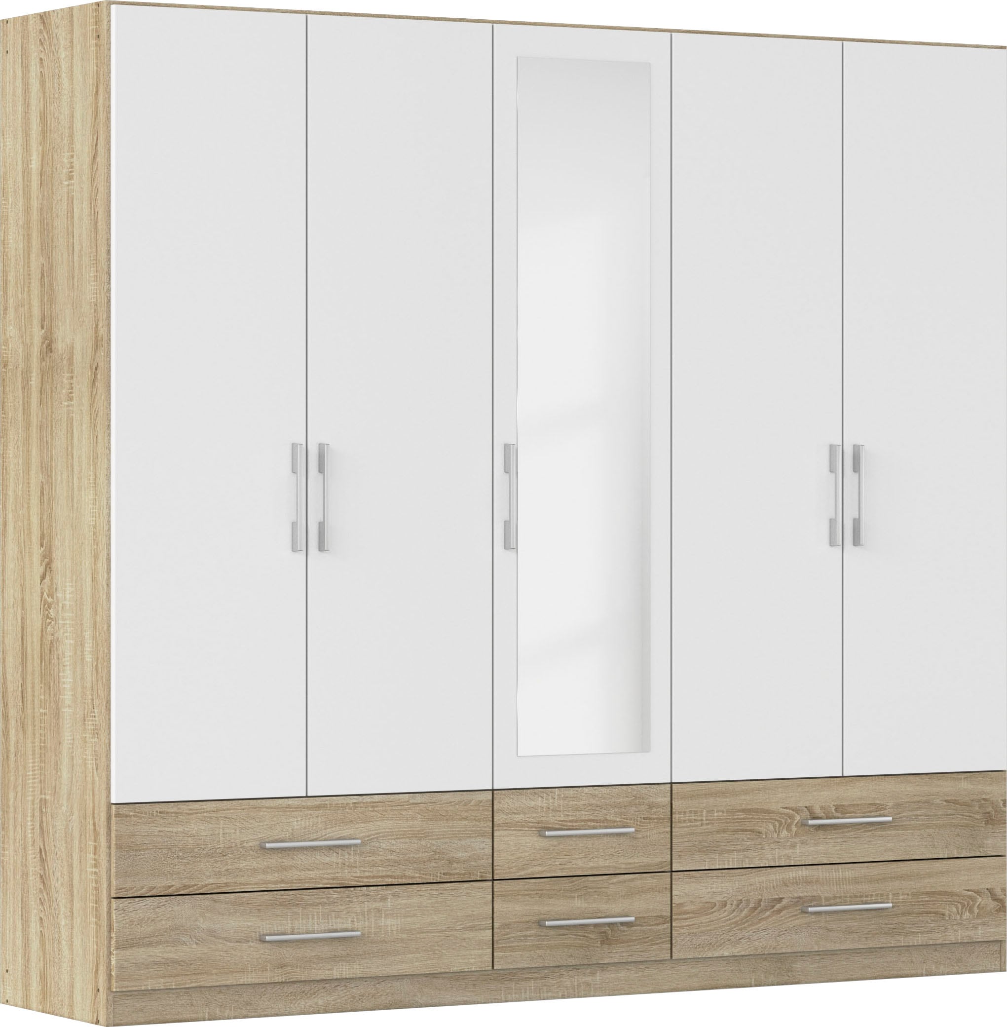rauch Kleiderschrank »Schrank Garderobe Wäscheschrank HERSBRUCK in 2 Breiten« Breiten: 226 oder 271 cm, Höhe 210 cm,  mit 6 großzügigen Schubladen sowie Spiegeltüren MADE IN GERMANY