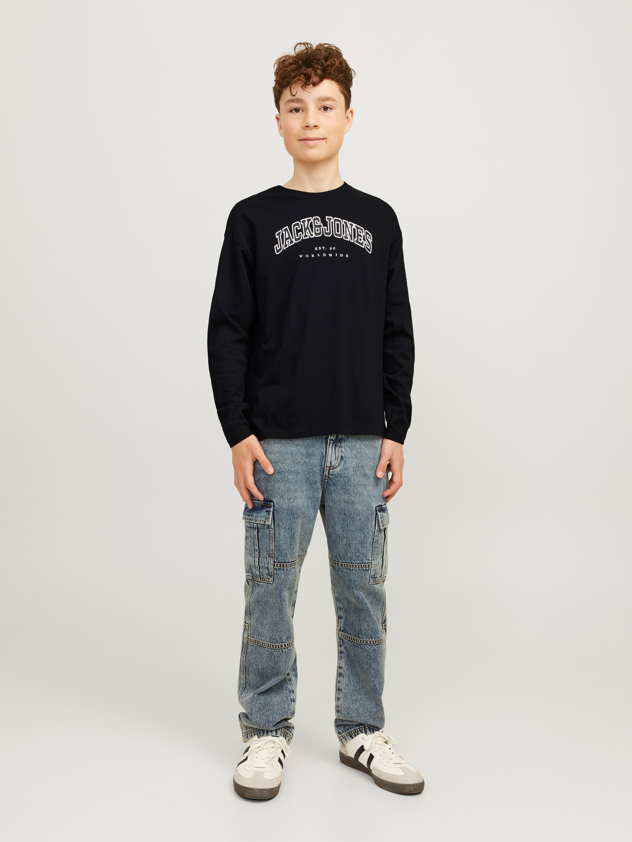 Jack & Jones Junior Rundhalsshirt »JJECALEB VARSITY TEE LS O-NECK SN JNR«