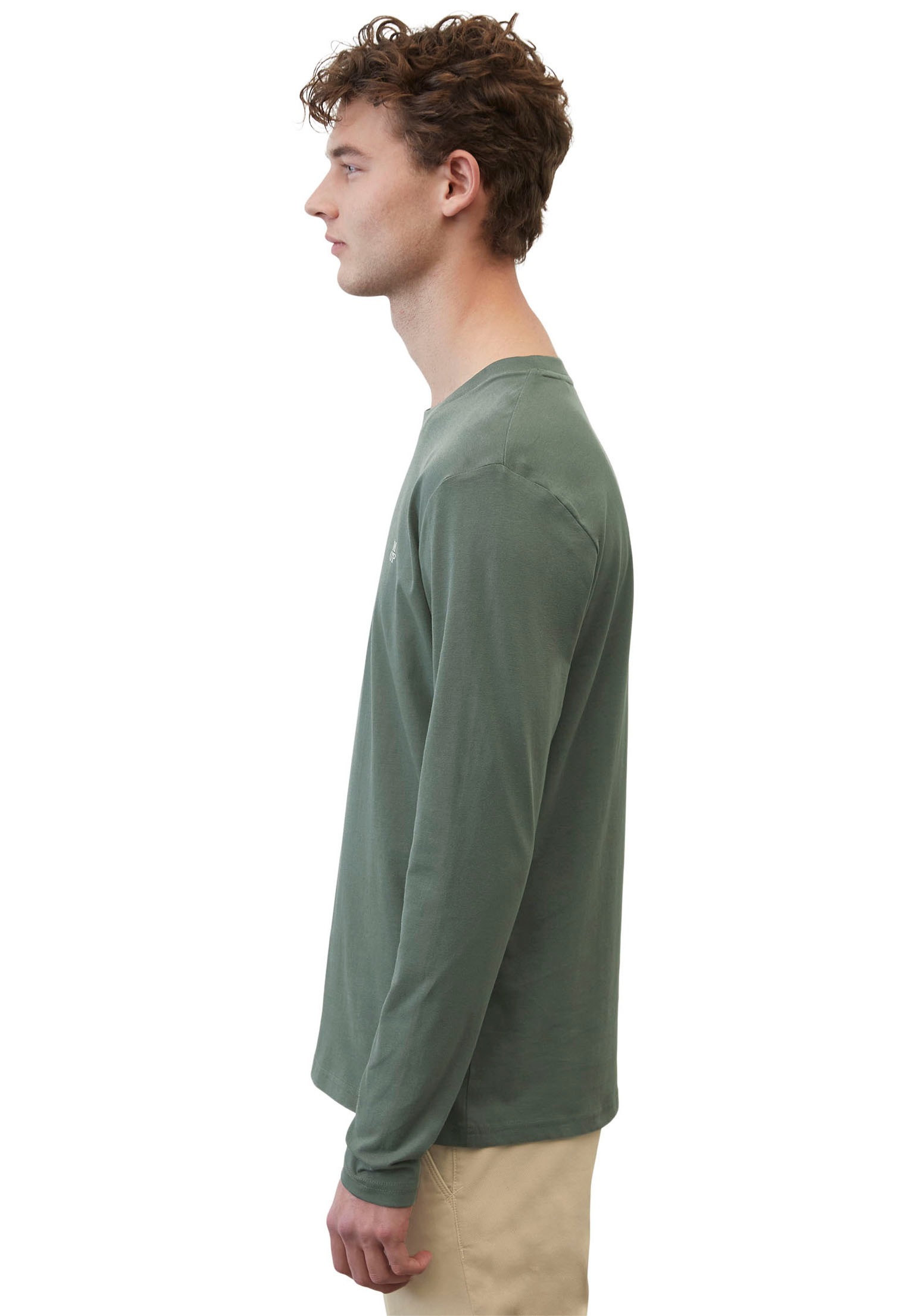 Marc O'Polo Langarmshirt, mit dezentem Logo-Print vorne