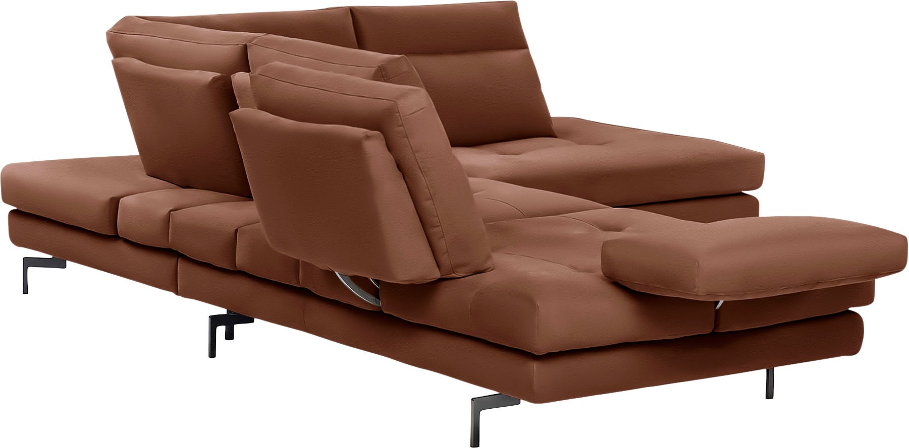 CALIA ITALIA Ecksofa »Toby Wing, L-Form, Designsofa mit sensationellem Sitzkomfort«, Sitztiefenverstellung, funktionale Ecke, Füße in schwarz matt