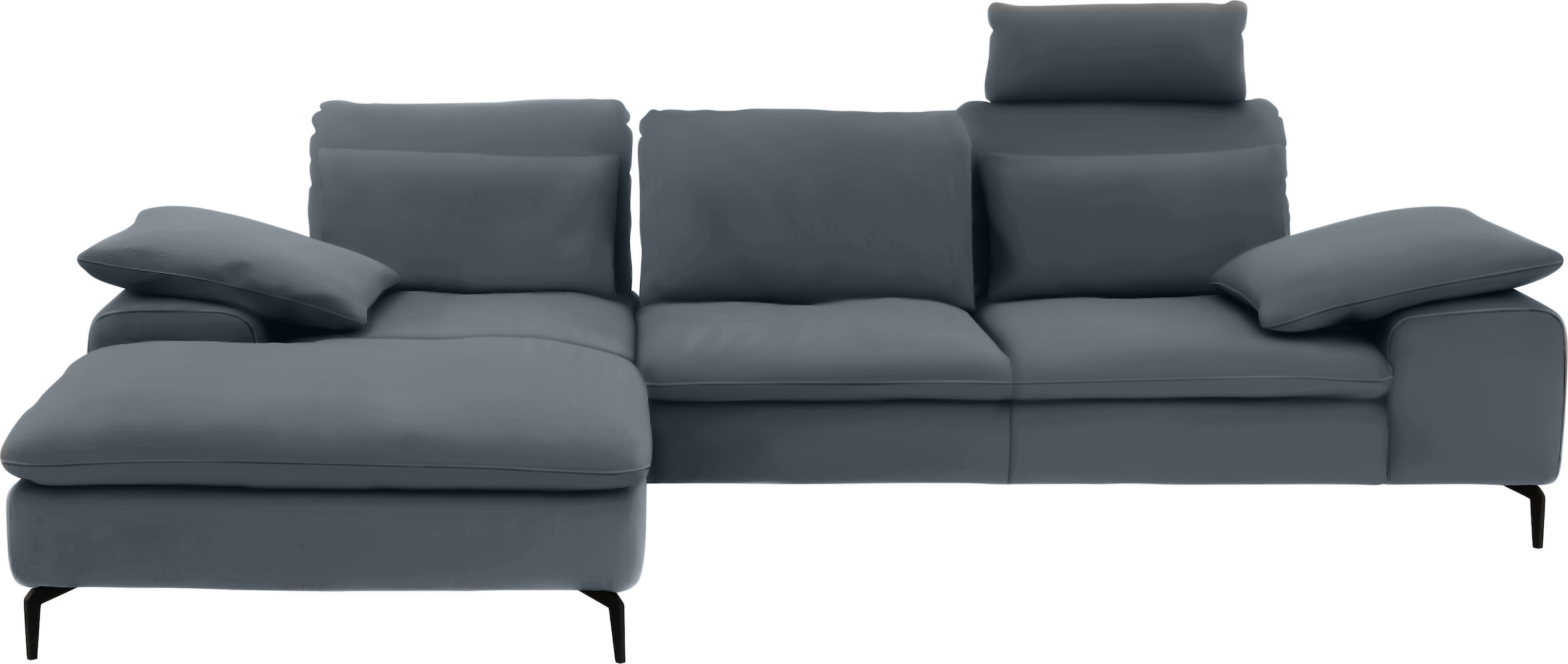W.SCHILLIG Ecksofa »valentinoo, Designsofa, bequem, elegant und zeitlos, L-Form«, (Set), inklusive Hocker, mit Sitztiefenverstellung, Breite 299 cm