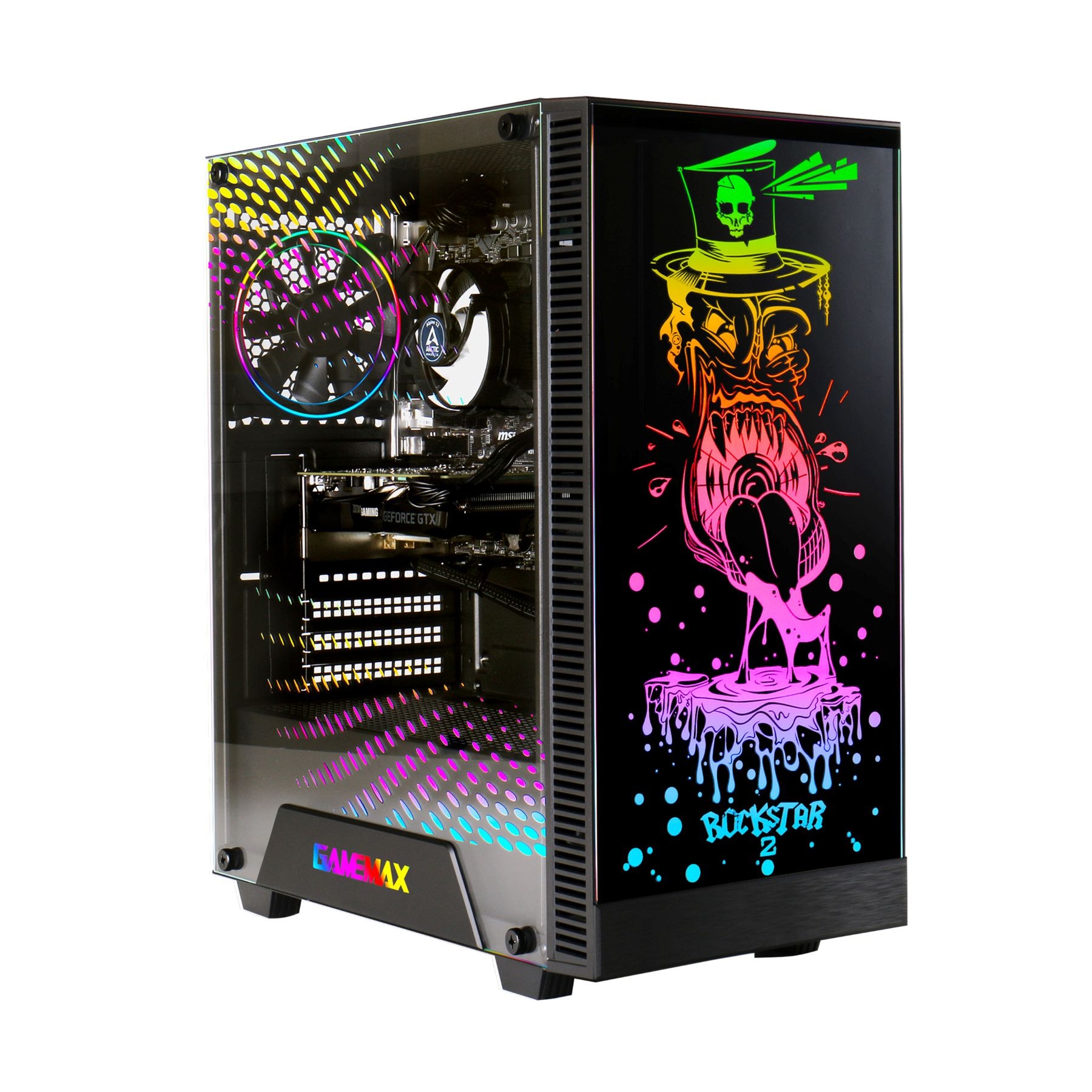 GAMEMAX Gaming-PC-Komplettsystem »MegaDeal Rockstar 2710 Intel Core i5 14400F 16GB 1TB SSD RTX 5060« 24 ″ Intel® Core i5 GeForce RTX™ 5060 16 GB RAM 1.000 GB SSD Windows 11 + MSI PRO MP2412DE Monitor 60cm (24")