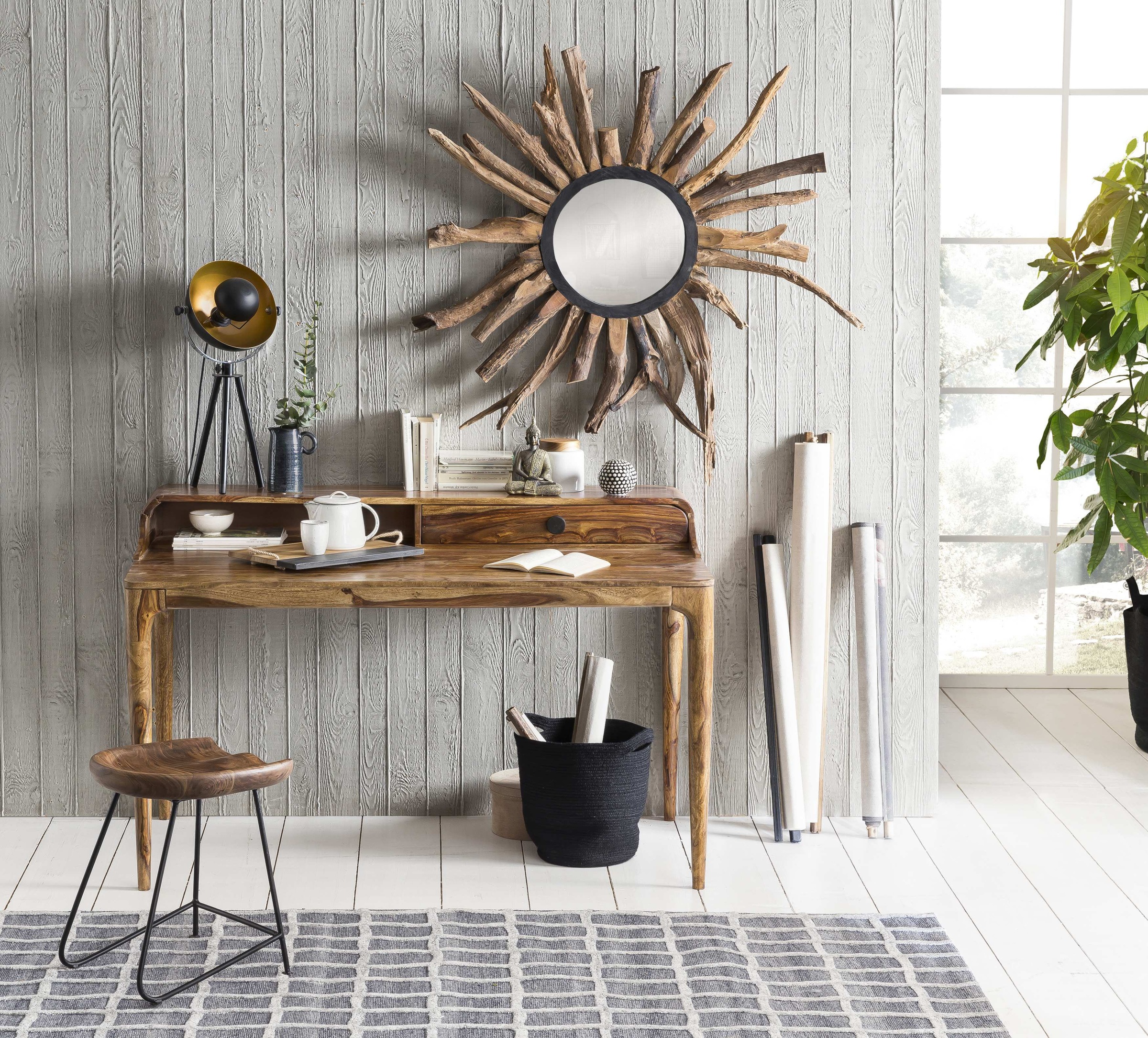 SIT Hocker »Live Edge«, aus massiver Akazie, mit Metallgestell