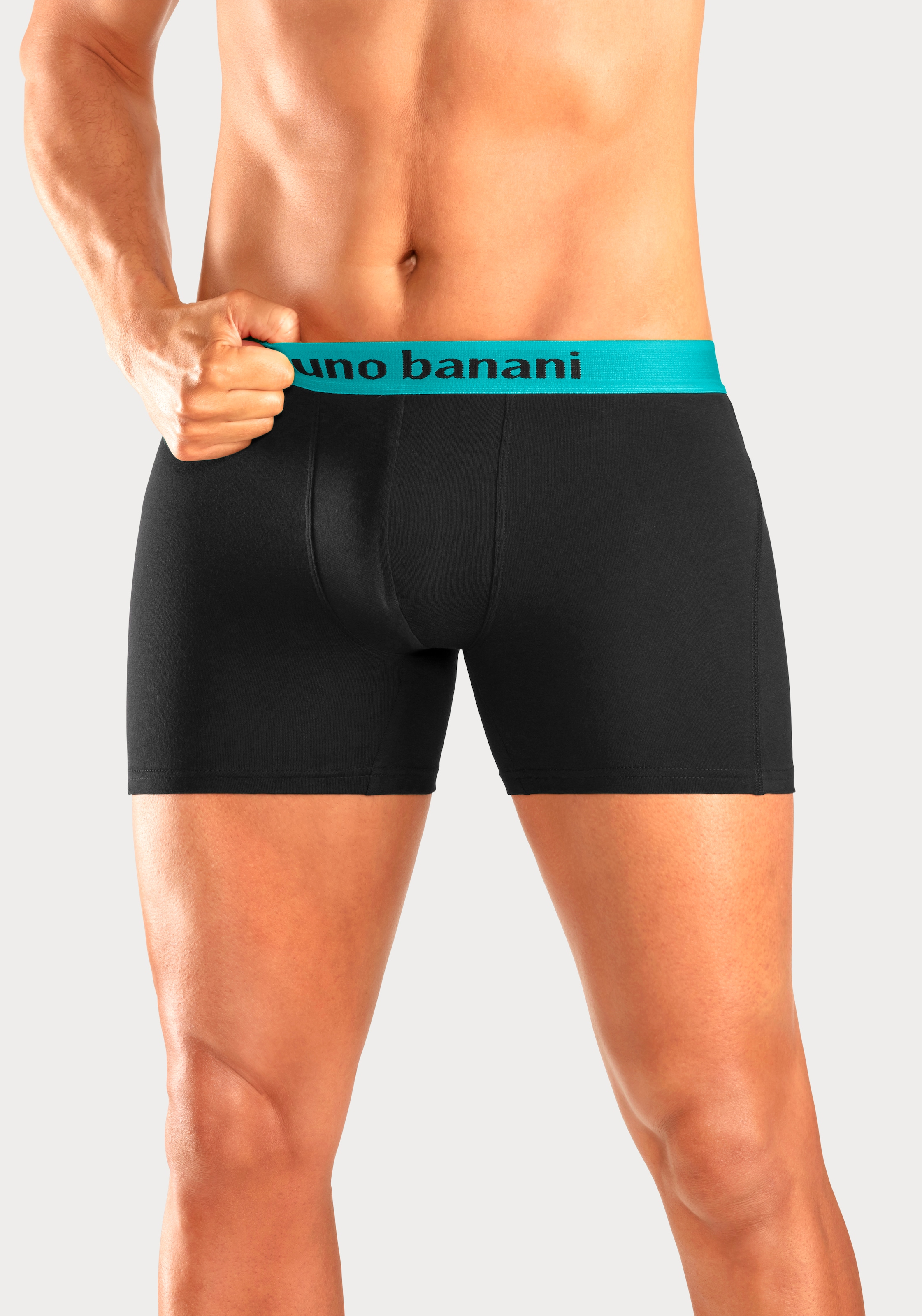 Bruno Banani Boxer »Unterhose für Herren«, (Packung, 4 St.), mit längerem Bein und auffälligen Logobund