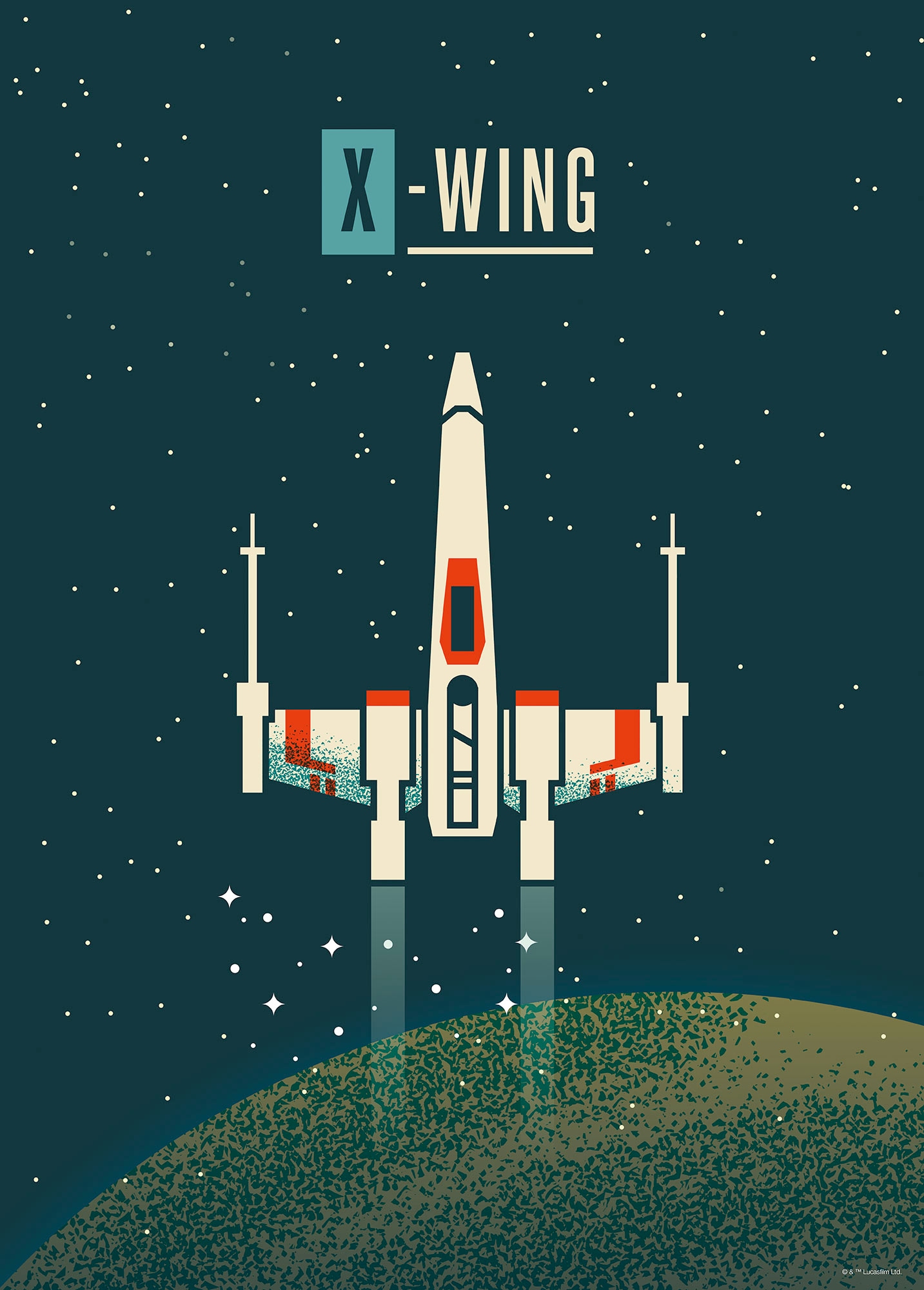 Komar Wandbild »Star Wars Geeky X-Wing«, Disney, (Set, 1 St.), 40 x 50 cm (Breite x Höhe) - Kinderzimmer, Dekoration