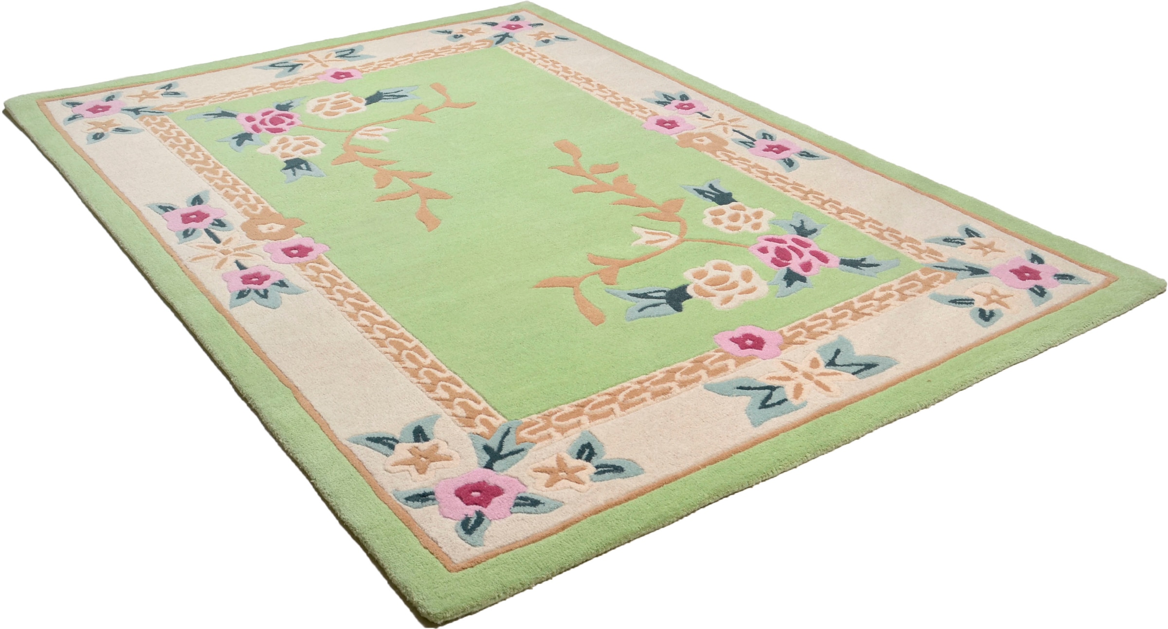 THEKO Wollteppich »Lifou« rechteckig 14 mm Höhe reine Wolle, handgewebt, mit Bordüre