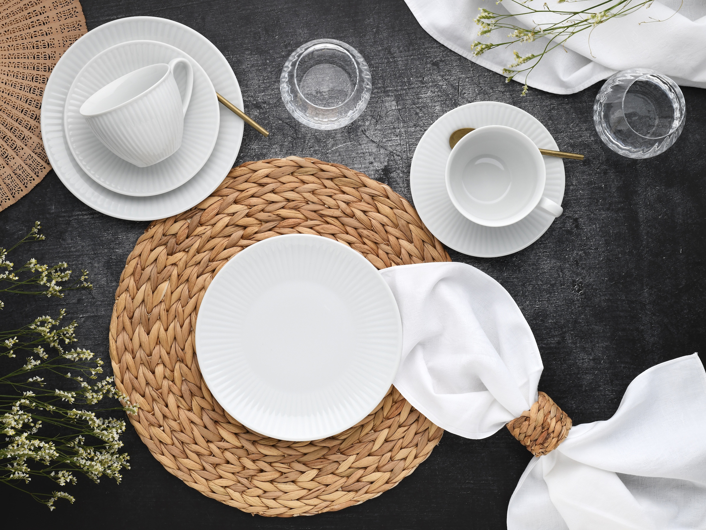 CreaTable Kaffeeservice »Valencia Weiß, Kaffee-Service 18-tlg« Elegant, Boho Chic