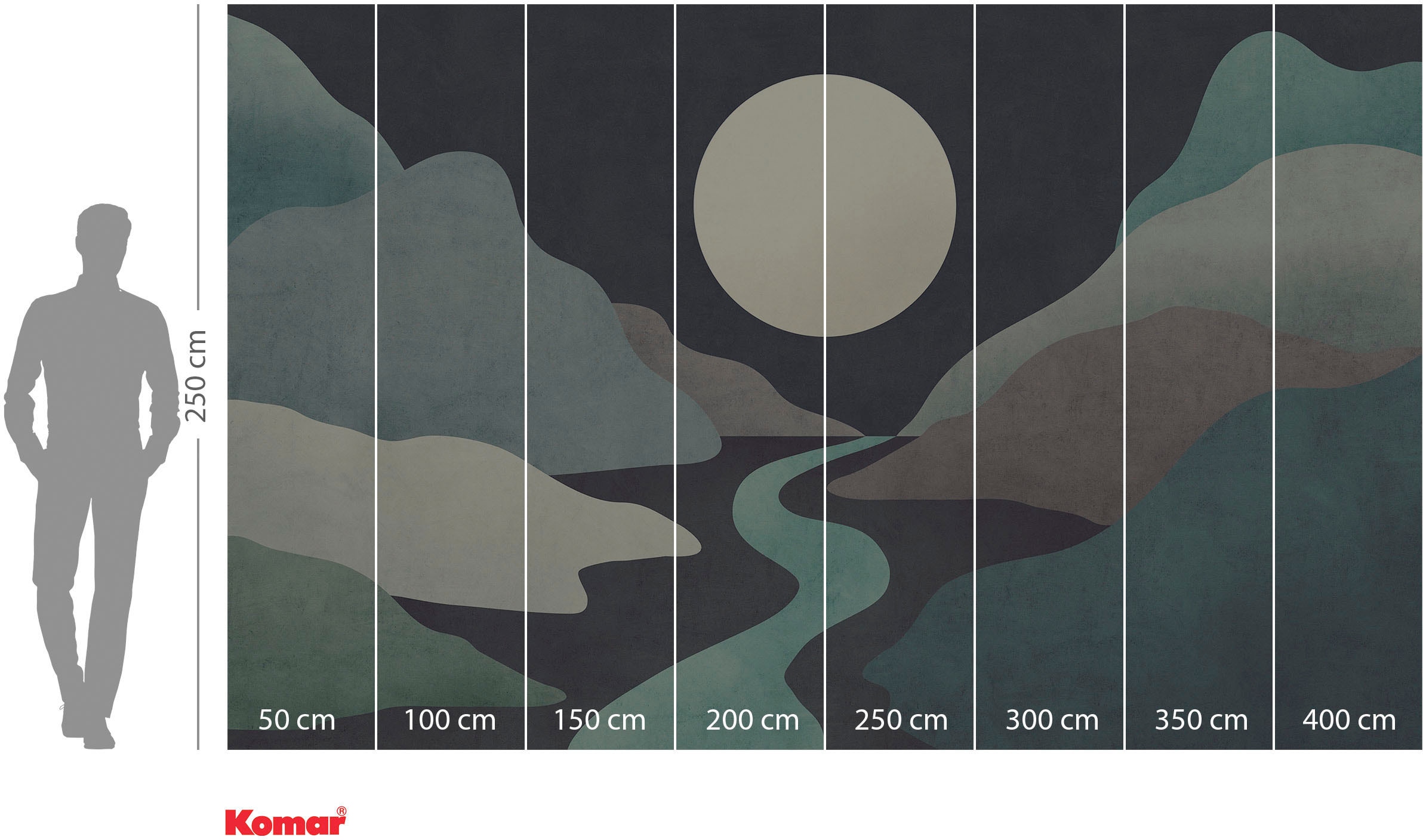Komar Vliestapete »Digitaldruck Vlies -  Moonlight Monumental - Größe 400 x 250 cm« bedruckt glatt Wohnzimmer, Schlafzimmer