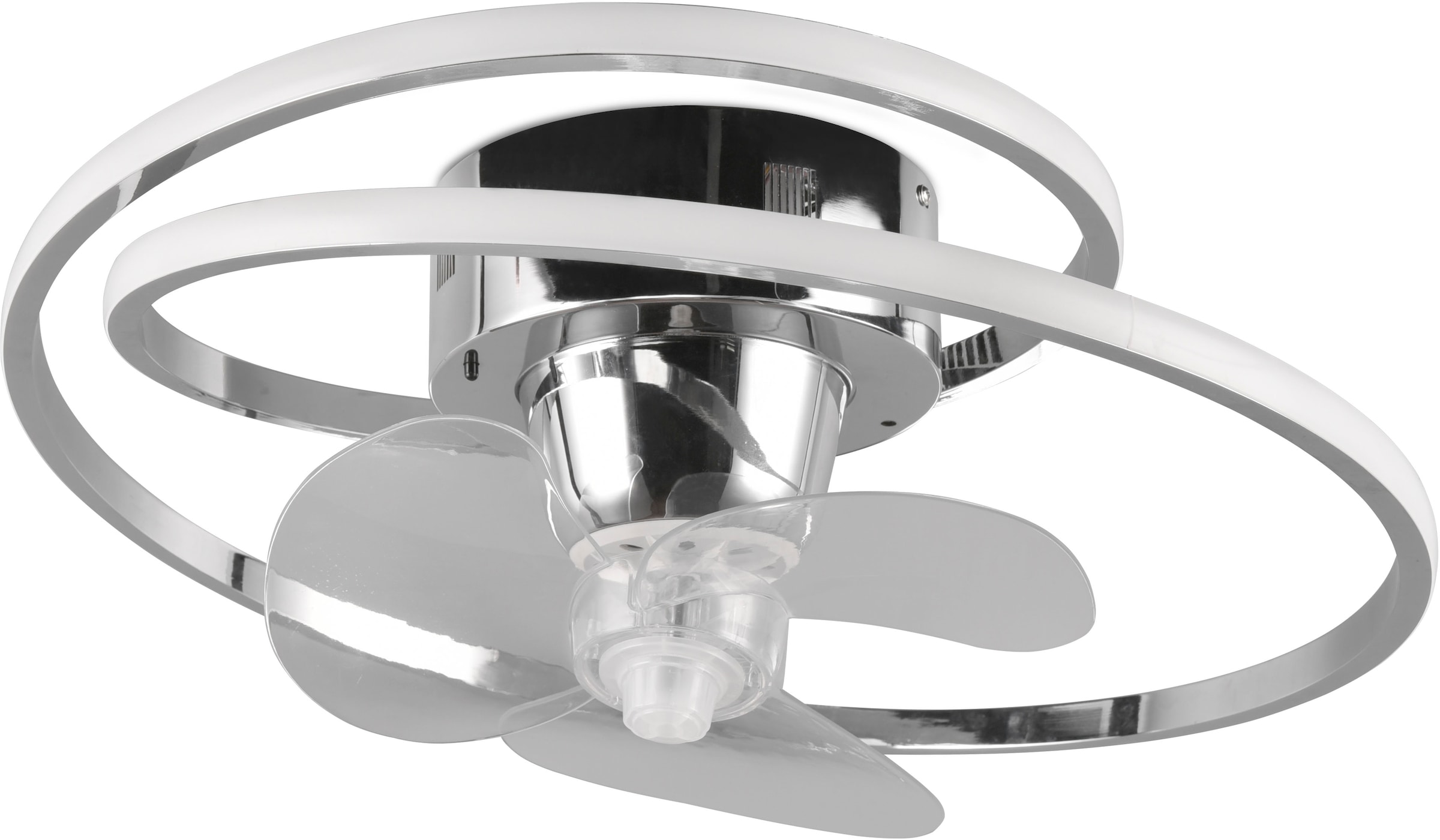 TRIO Leuchten LED Deckenleuchte »UMEA Deckenventilator mit Beleuchtung, Rotor schwenkbar, Fernbedienung«, 1 flammig-flammig, LED Ventilator dimmbar CCT Memory Nachtlicht Sommer- & Winterfunktion