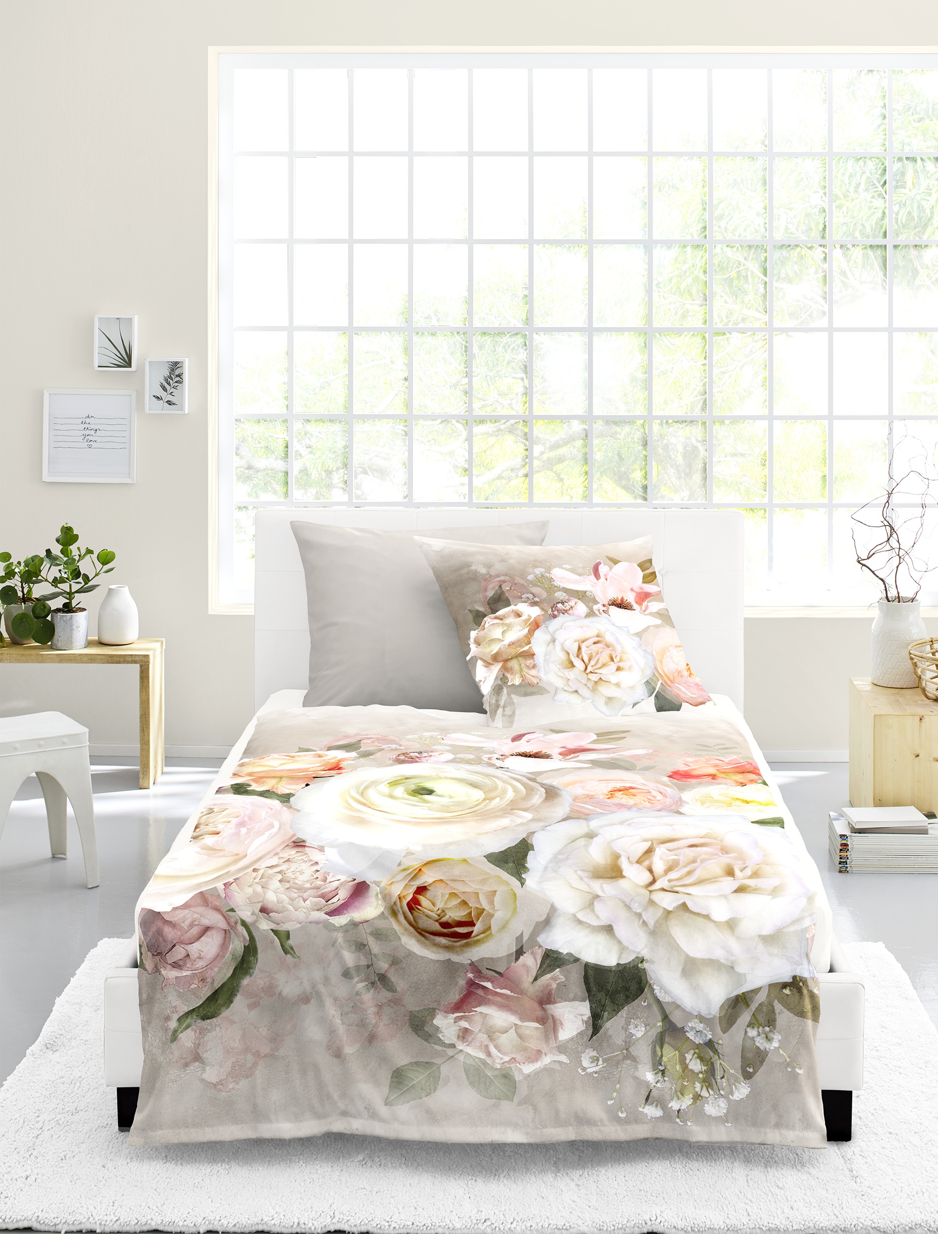 BIERBAUM Bettwäsche »Bettwäsche 5325« 2 Mako-Satin, 100  % Baumwolle, pflegeleicht, seidig glänzend