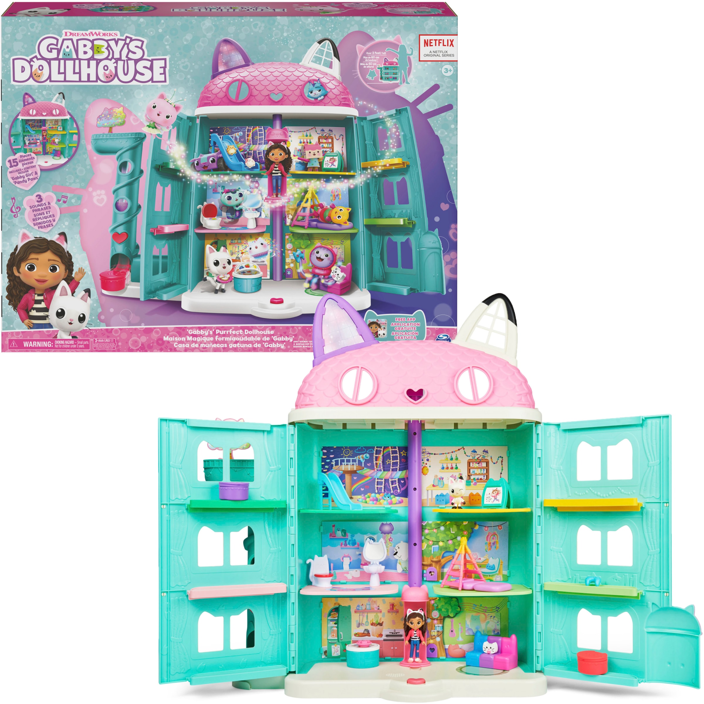 Puppenhaus »Gabby's Dollhouse – Gabby's Purrfect Puppenhaus«, mit 2 Spielzeugfiguren...