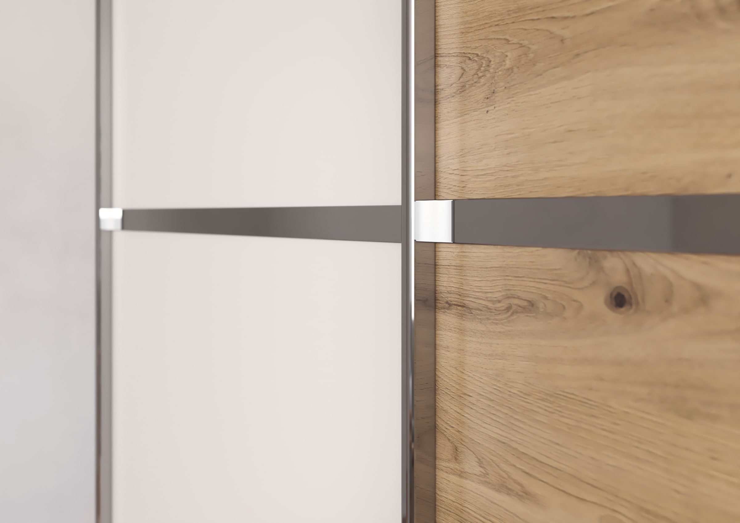 rauch Kleiderschrank »Schwebetürenschrank OTTO´s Choice Garderobe Schrank TOP ANGEBOT Avola«, (in 3 verschiedenen Ausstattungen BASIC/CLASSIC/PREMIUM inkl. Spiegel), mit eleganten Zierleisten in Chrom, Schwarz oder Weiß MADE IN GERMANY