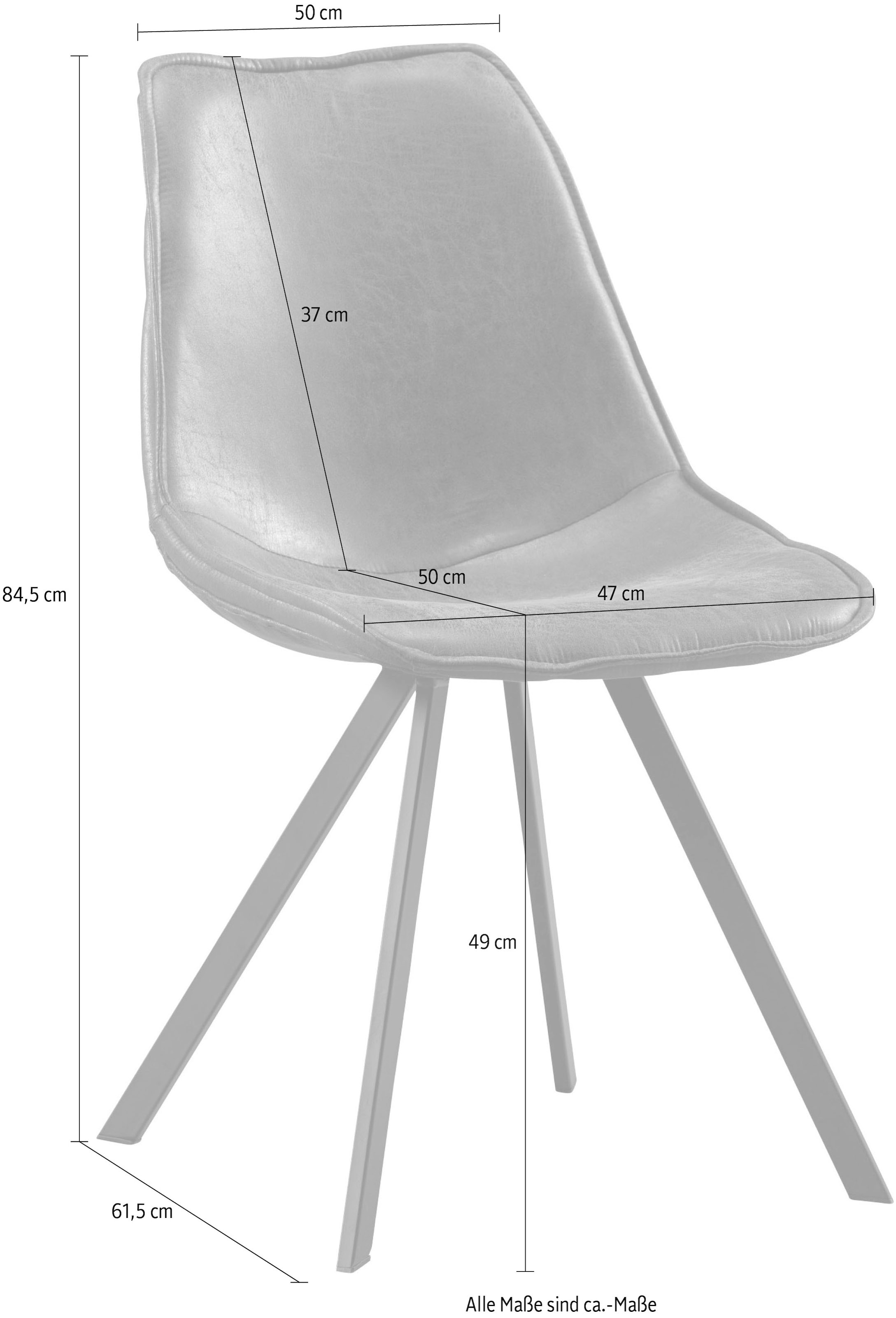 WOOOD Esszimmerstuhl »SVENS«, 2 St., Kunstleder, Wannenförmig, Breite 50 cm