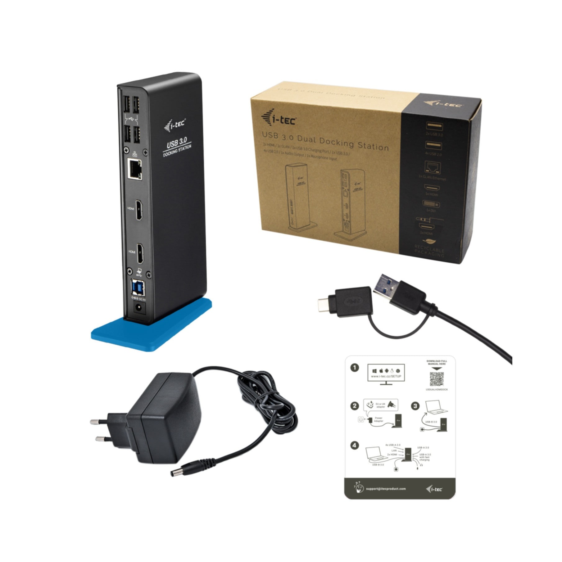 I-TEC Laptop-Dockingstation »USB 3.0/USB-C Dual HDMI Docking Station«