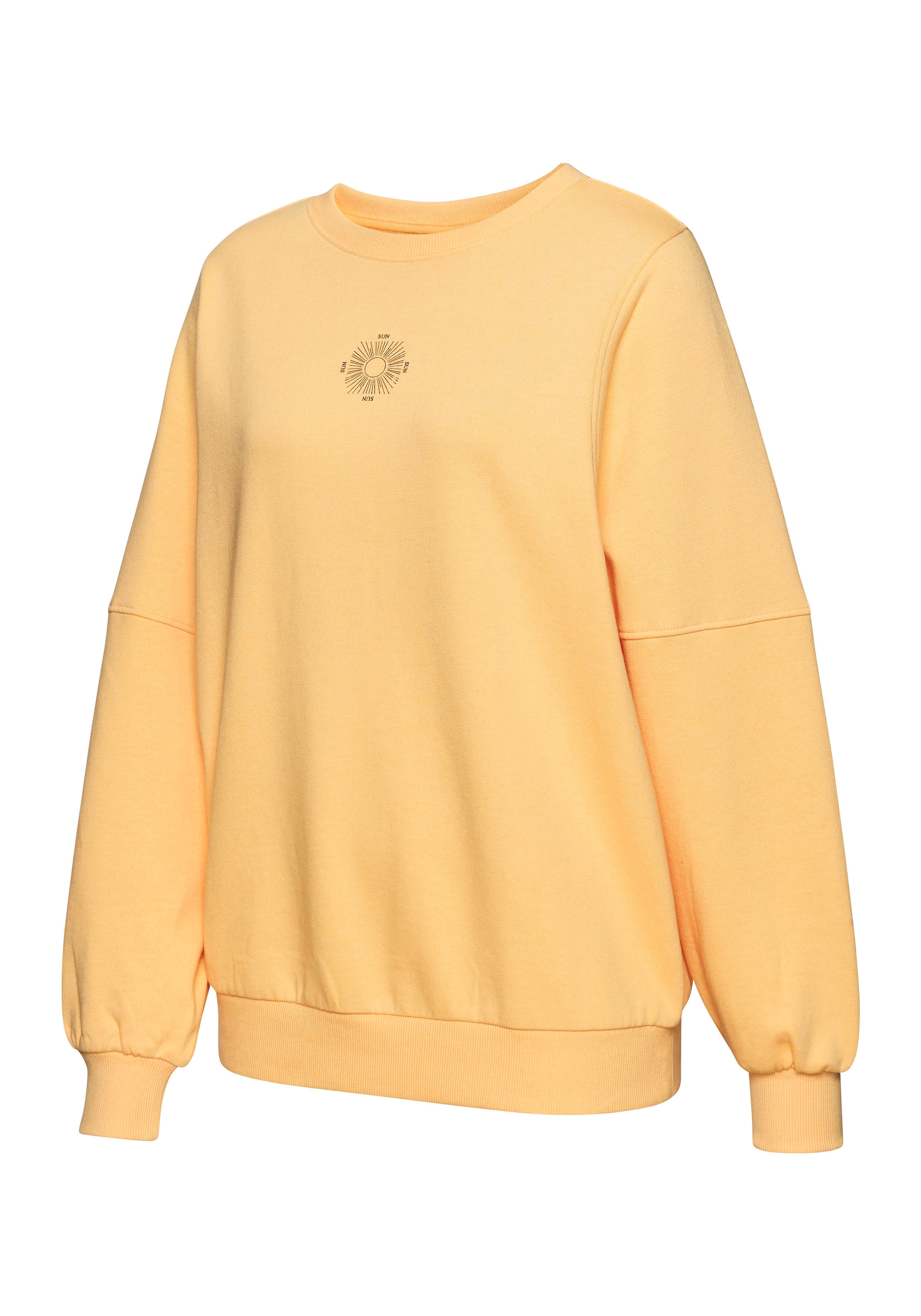 Buffalo Sweatshirt, Loungeshirt mit großem Rückenprint- mit Glanz-Effekt, Loungewear