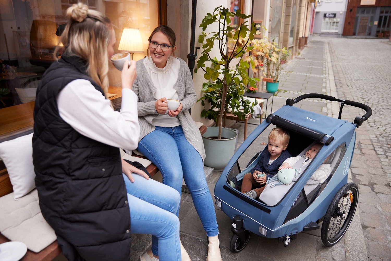 Hauck Fahrradkinderanhänger »2in1 Bike Trailer und Buggy Dryk Duo Plus, black«, für 2 Kinder; inklusive Deichsel