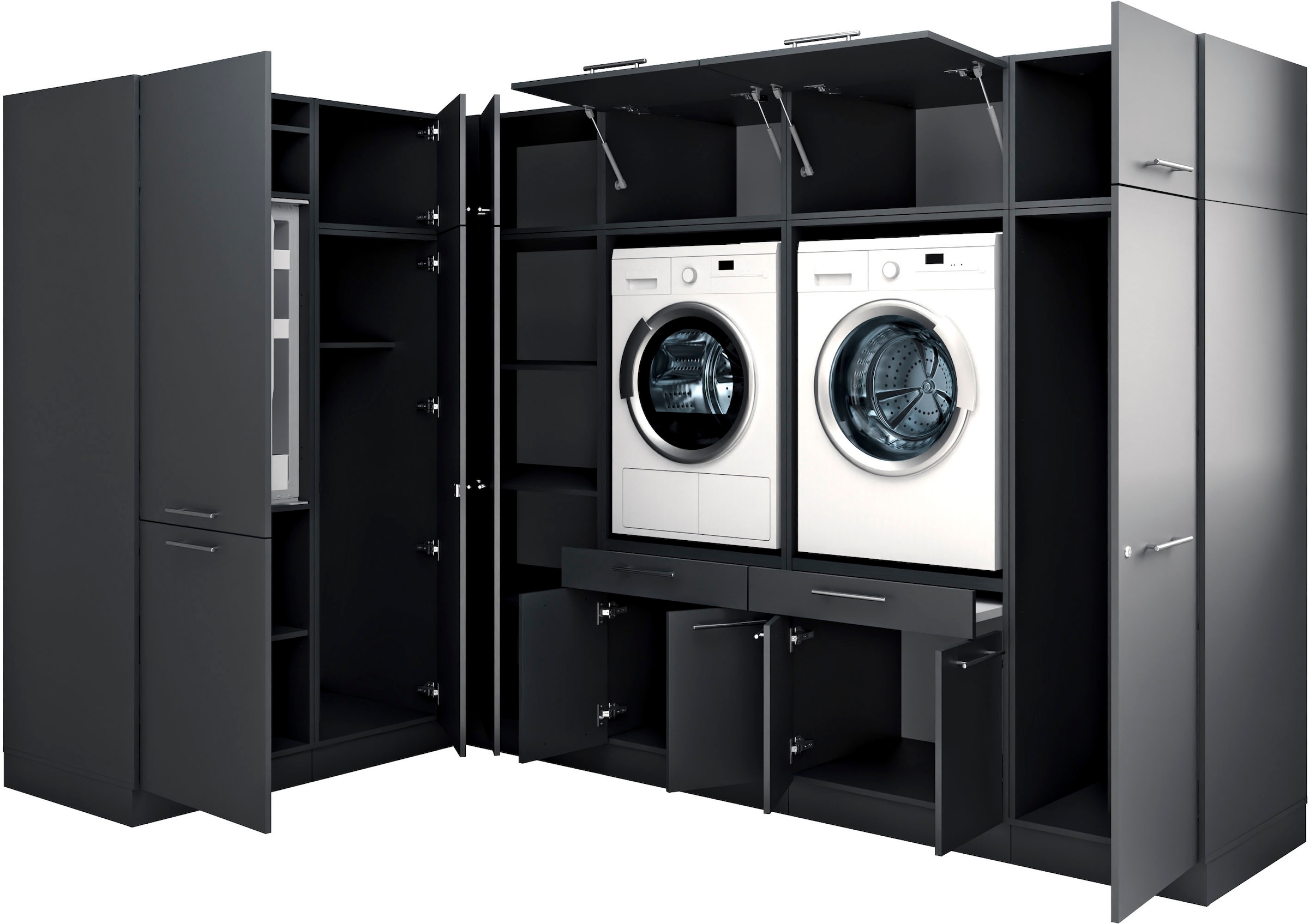 Laundreezy Mehrzweckschrank-Set »Laundreezy, 11-tlg. Mehrzweckschrank-Set B/H/T 285/200/68 cm« 11 Stk. tlg.