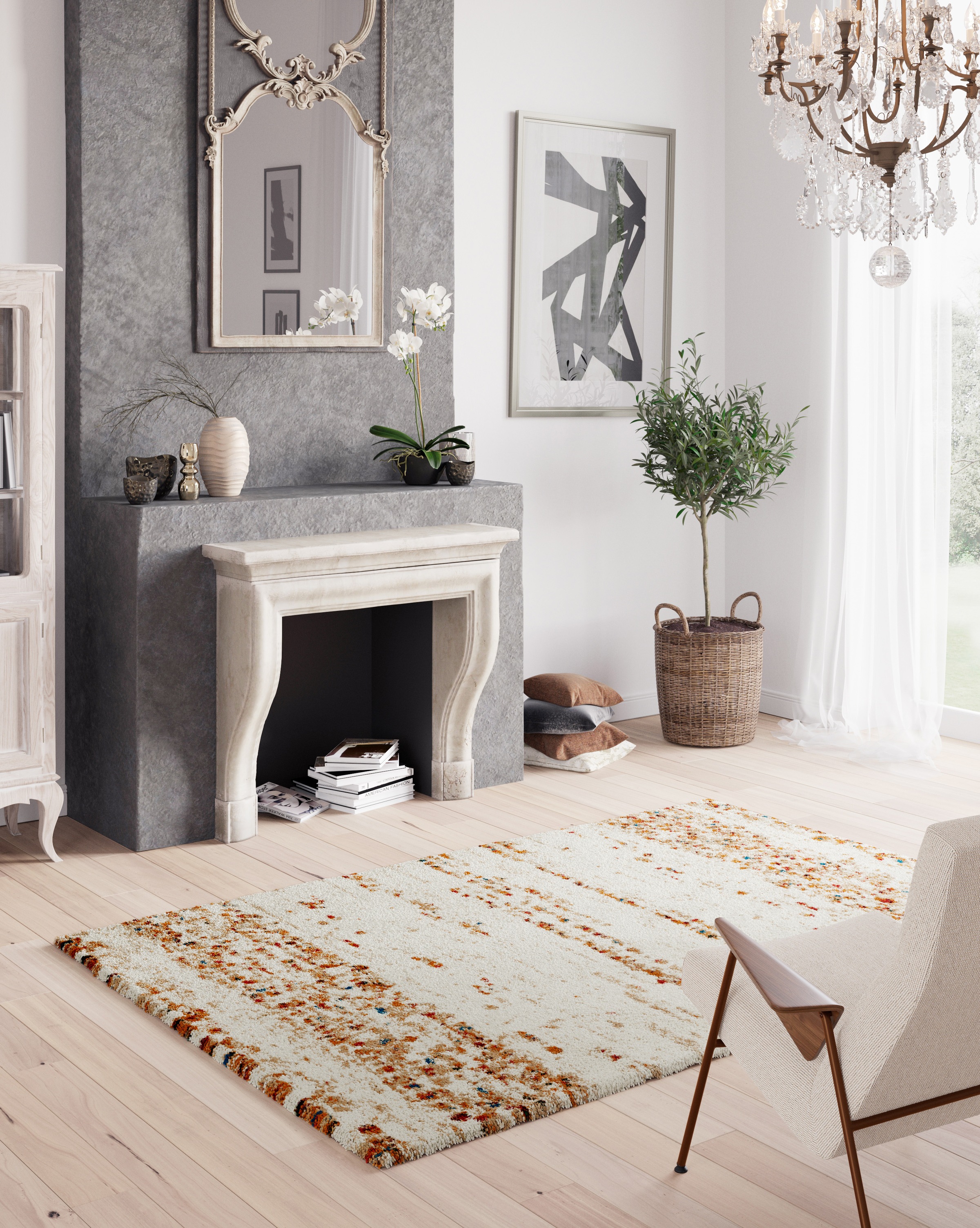 Primaflor-Ideen in Textil Hochflor-Teppich »HIMALAYA, Made in Belgium« rechteckig 30 mm Höhe modernes Design, meliert, weich & kuschelig