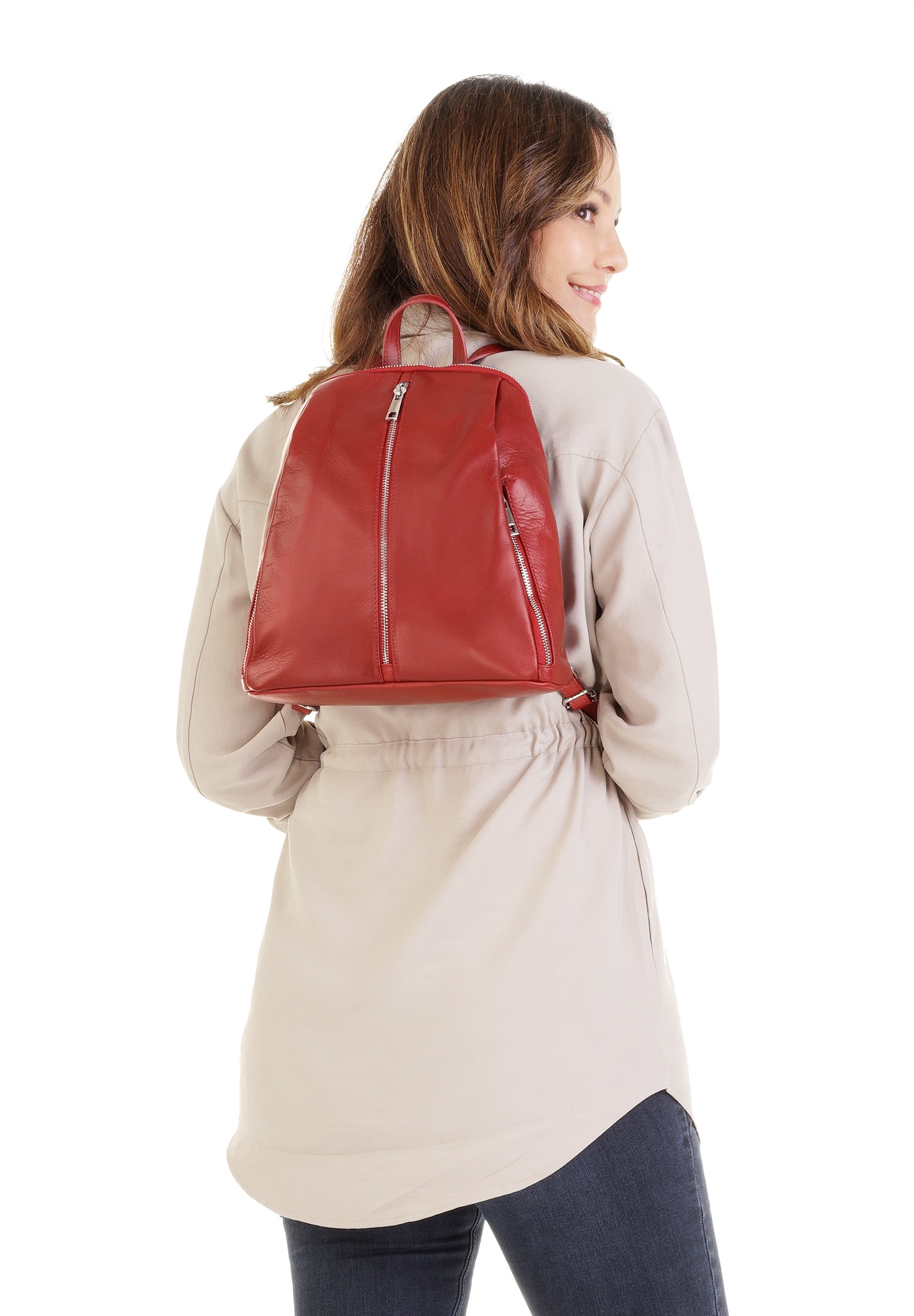 Samantha Look Cityrucksack, echt Leder, Made in Italy