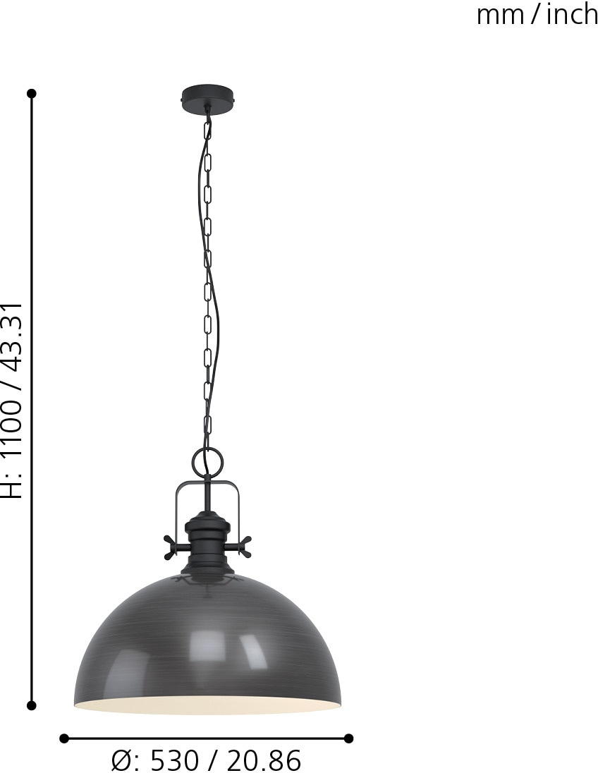 EGLO Pendelleuchte »COMBWICH«, 1 flammig-flammig, Hängelampe 53  cm,Hängeleuchte, Esstischlampe, Wohnzimmerlampe, E27 online kaufen | mit 3  Jahren XXL Garantie