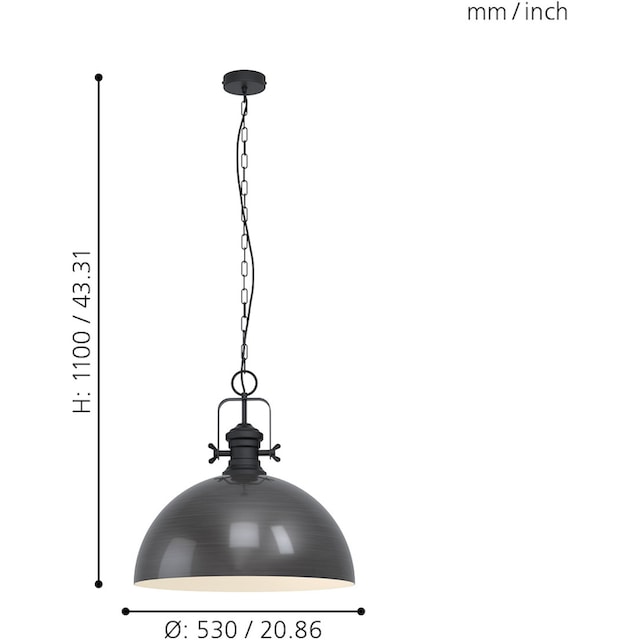 EGLO Pendelleuchte »COMBWICH«, 1 flammig-flammig, Hängelampe 53  cm,Hängeleuchte, Esstischlampe, Wohnzimmerlampe, E27 online kaufen | mit 3  Jahren XXL Garantie