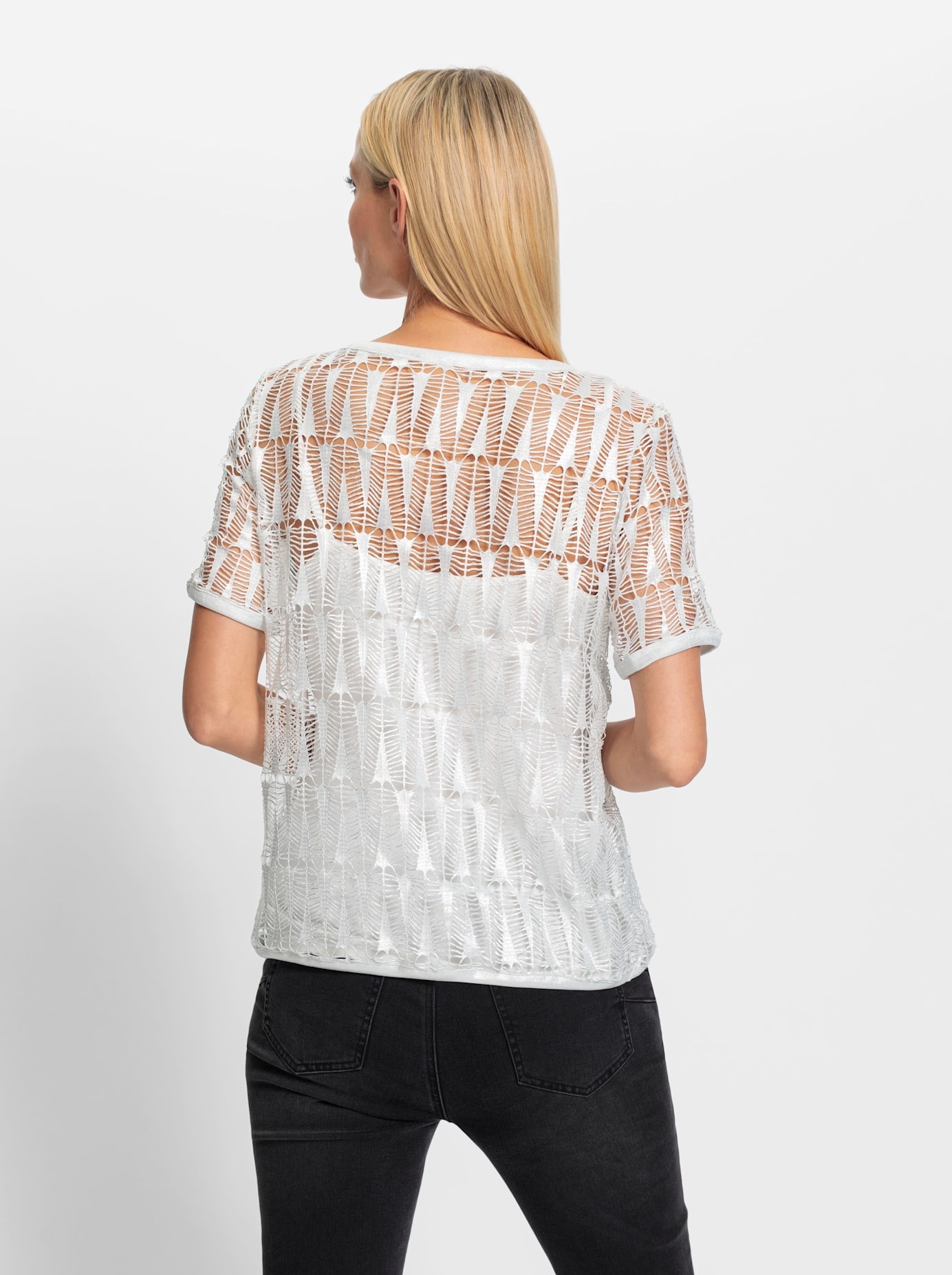heine Kurzarmshirt »Spitzenshirt«, (1 tlg.)