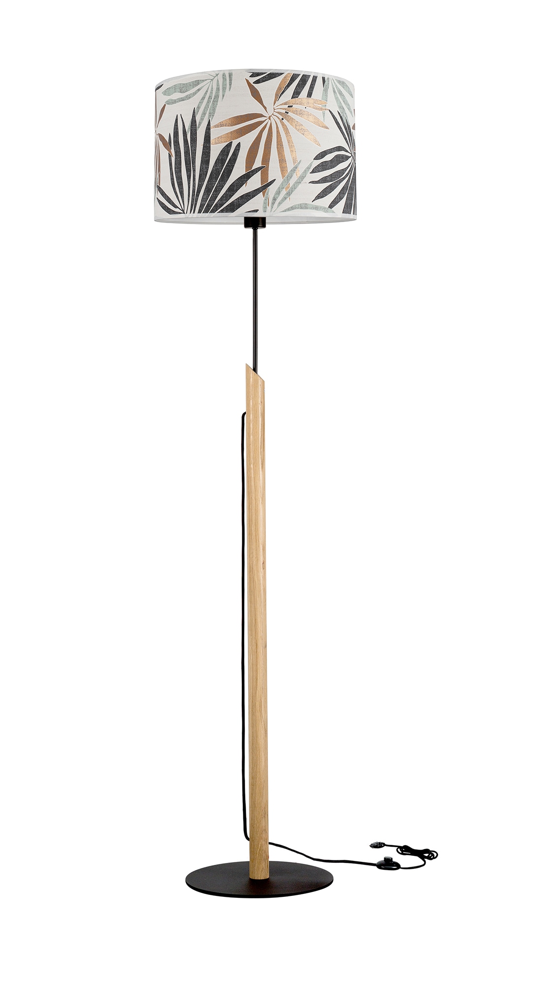 BRITOP LIGHTING Stehlampe »HOJA«, 1 flammig-flammig, Aus Eichenholz mit FSC®-Zertifikat, Schirm aus laminierter Tapete