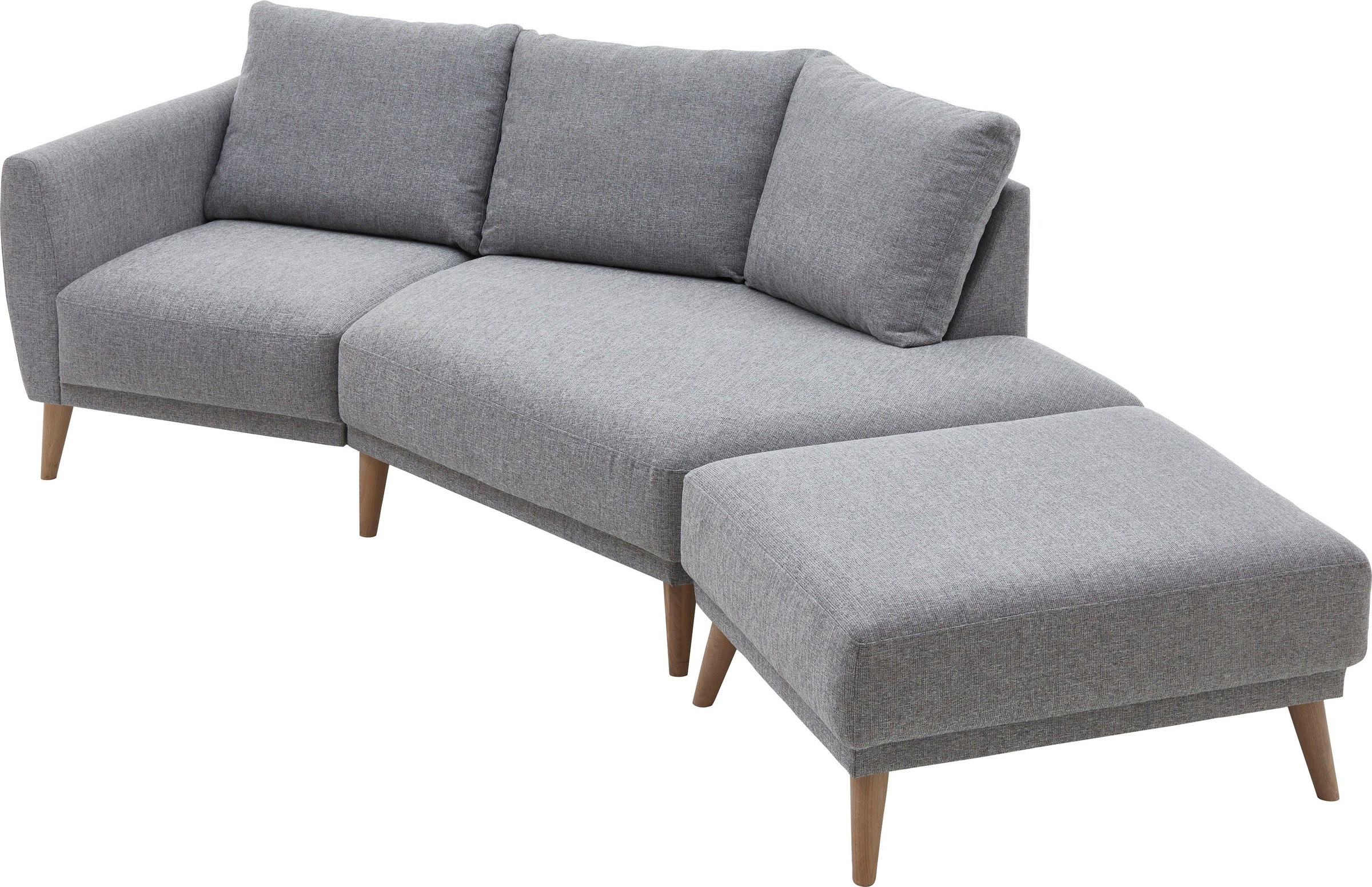 ATLANTIC home collection 2,5-Sitzer »Elvis«, Polsterecke mit offenem Ende im skandinavischen Stil, Massivholzfüße