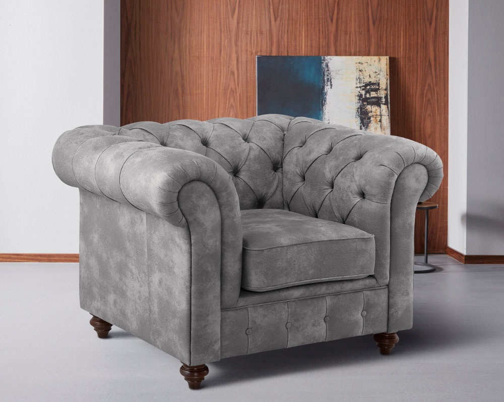 Home affaire Sessel »Chesterfield B/T/H: 105/69/74 cm«, mit hochwertiger Knopfheftung, auch in Leder