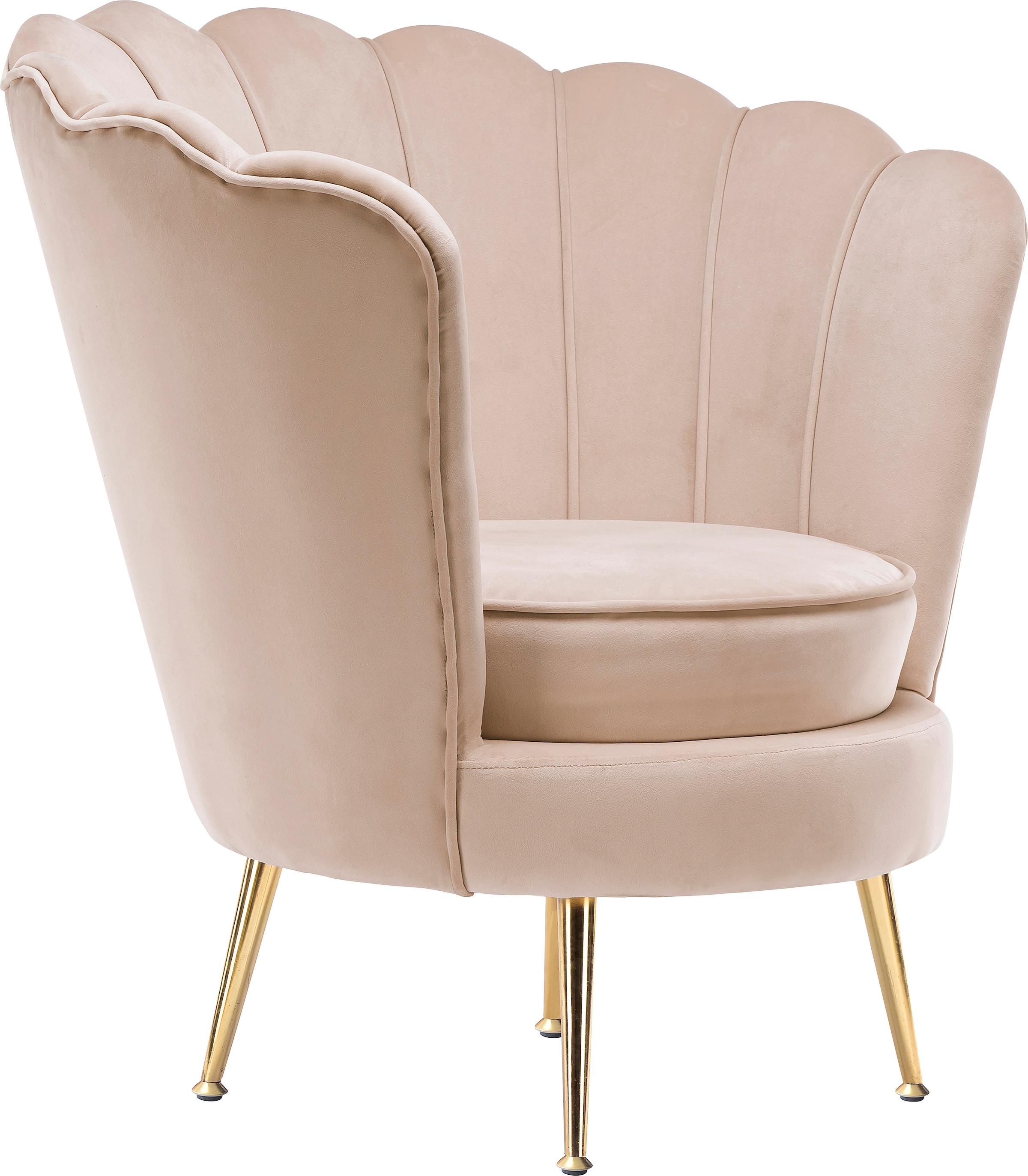 Kayoom Sessel »Sofa Barbara 125, hochwertiger Velvet-Stoff mit samtweicher Haptik«, (1 St.), Angesagtes 1-Sitzer-Sofa, Mini Sofa, Möbelfüße höhenverstellbar