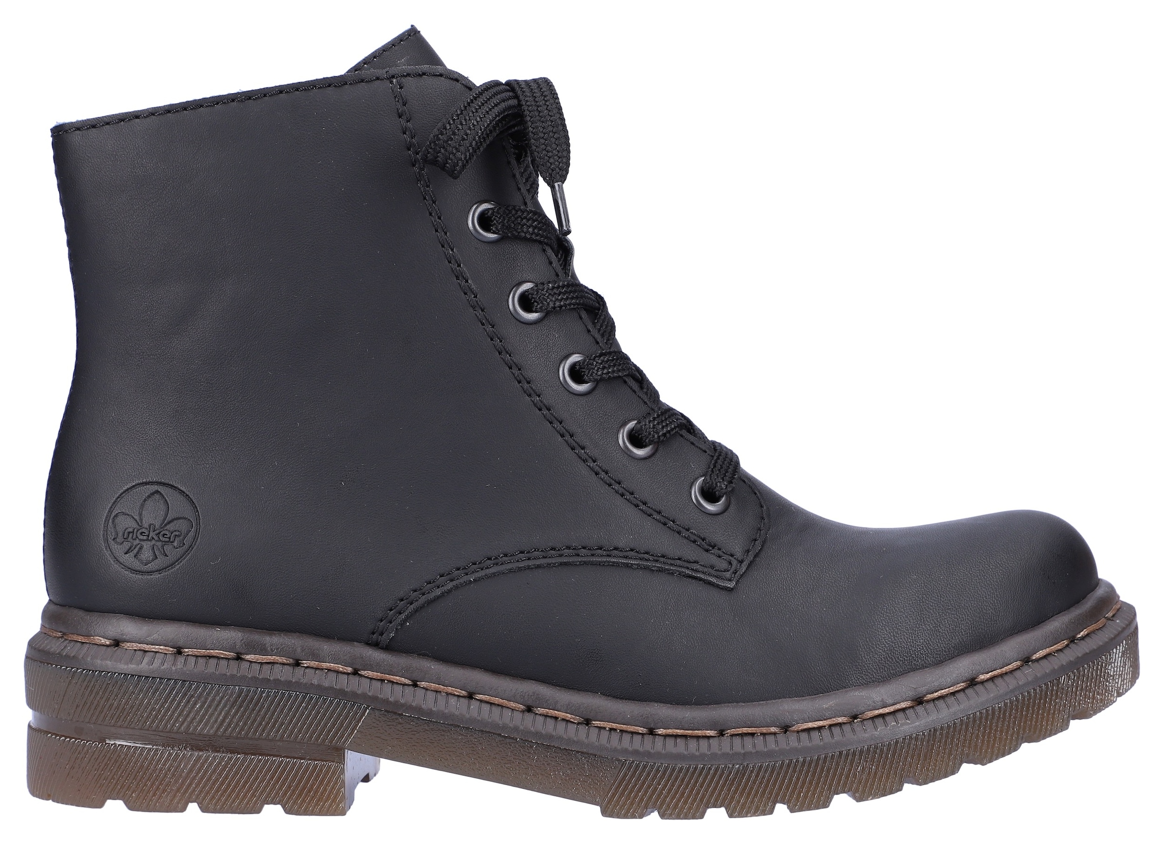 Rieker Schnürboots  , Schnürstiefelette, Blockabsatz, mit Logoprägung