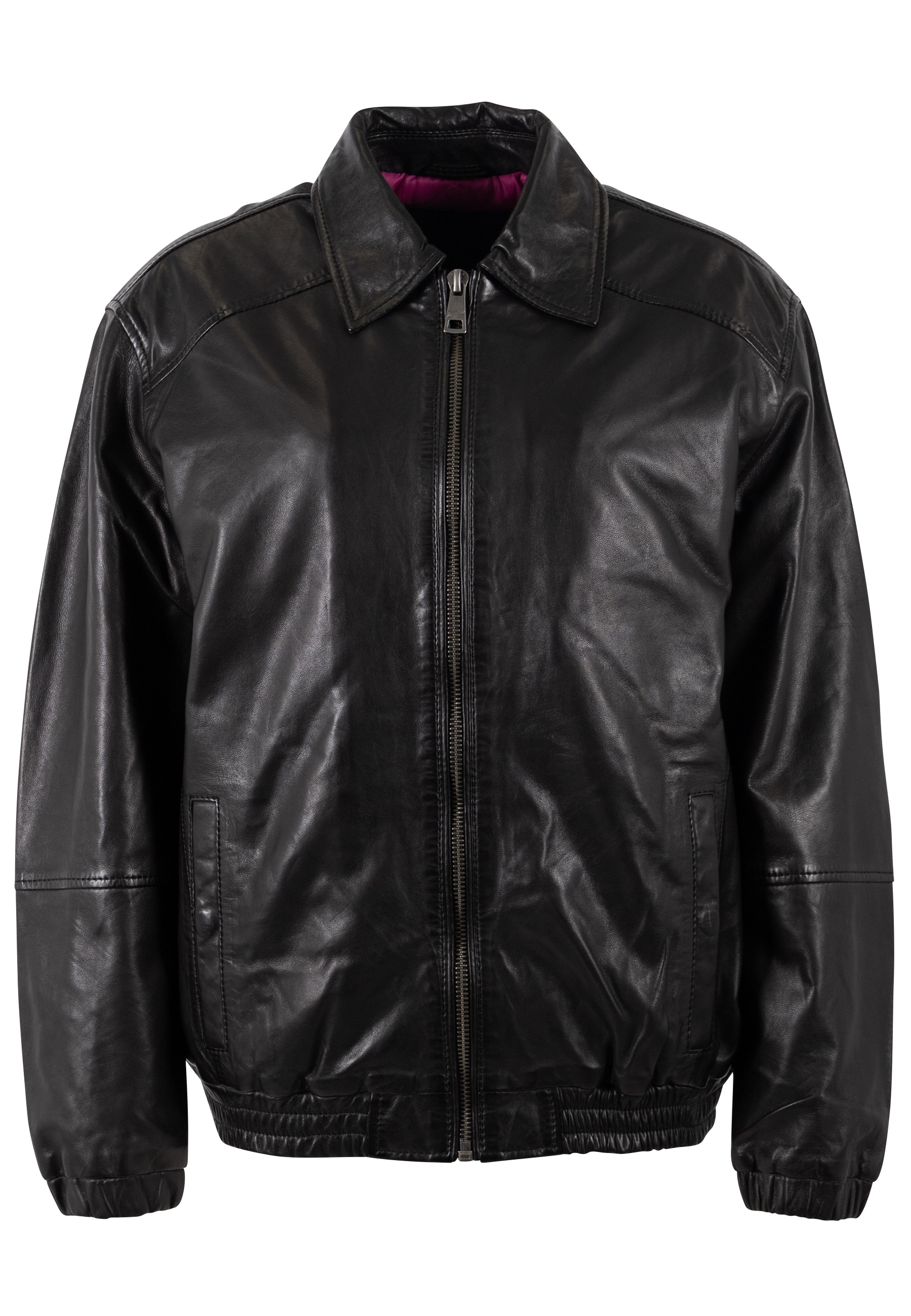 Mauritius Lederjacke »MWAveline OS« mit Umlegekragen, Oversize Fit