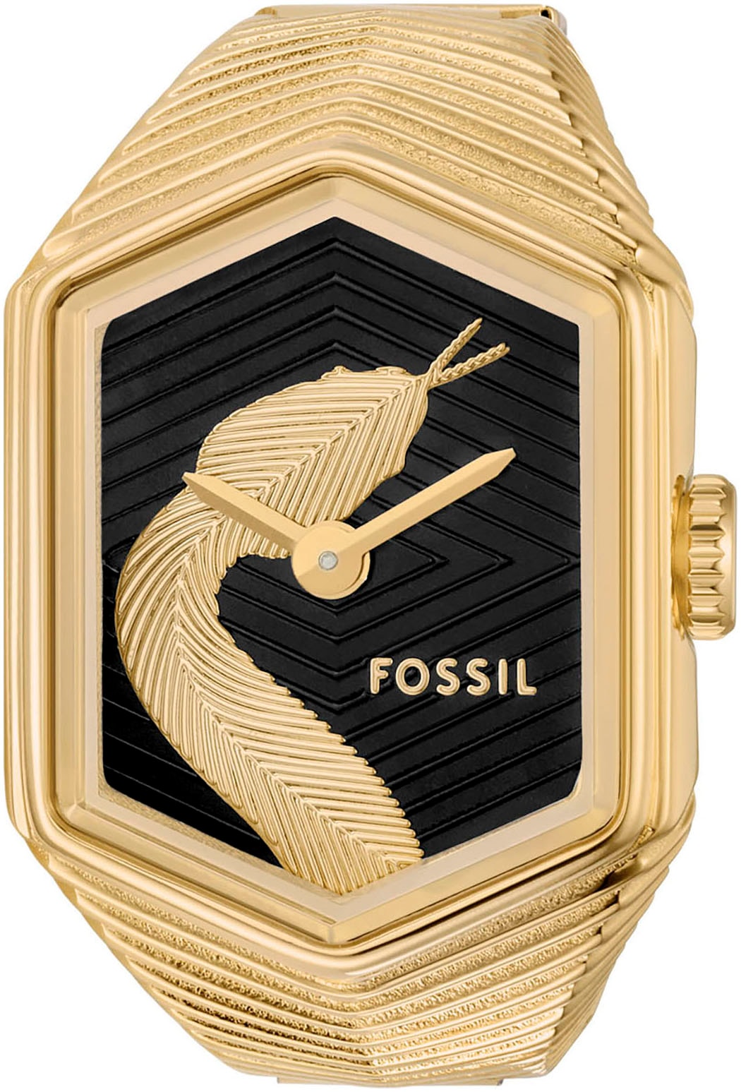 Fossil Uhrenring »WATCH RING«, Quarzuhr, Armbanduhr, Damenuhr, Edelstahlarmband, analog