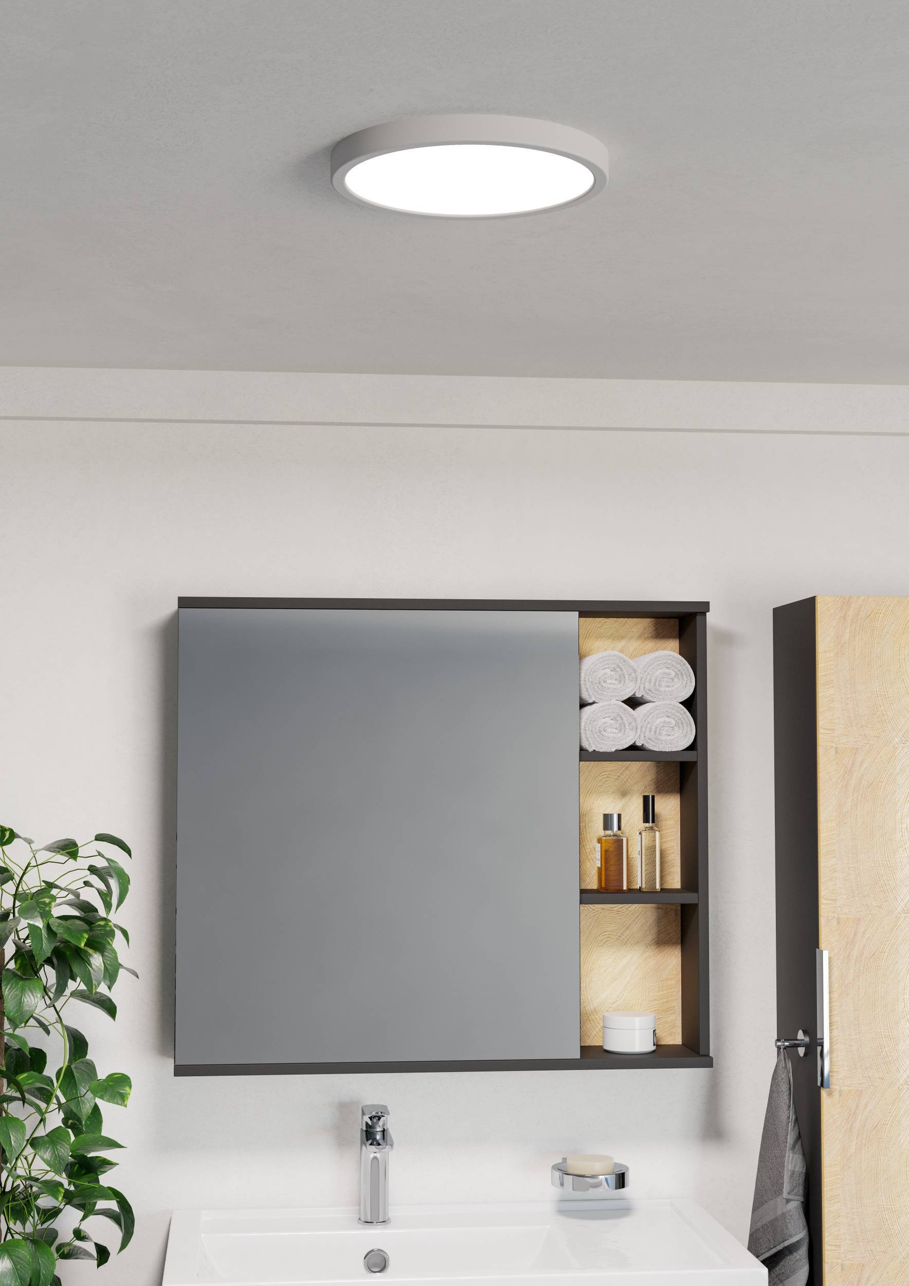 EGLO Aufbauleuchte »Fueva 6 Deckenleuchte, Aufbaulampe, Badlampe Decke, Kunststoff, IP44« LED-Modul 1 Stk. Kaltweiß | Neutralweiß | Warmweiß Aufbauleuchte - H2,5 x Ø27,8 cm - weiß - 14,2W inkl.