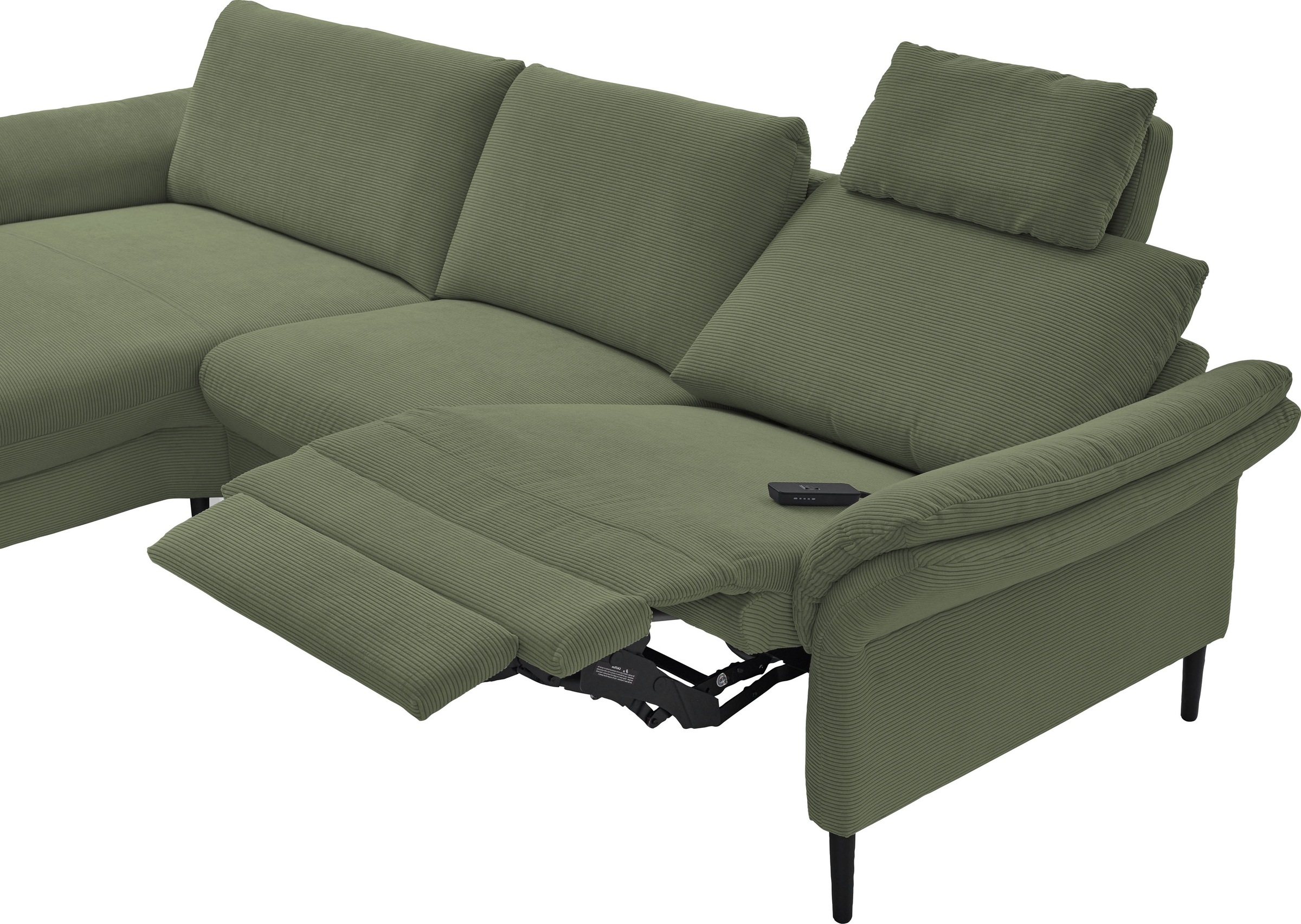 Home affaire Ecksofa »Sarsina: mit Tonnentaschen-Federkern, perfekt zum Entspannen L-Form« inklusive 1 motorischen Relaxfunktion mit Herz-Waage-Beschlag