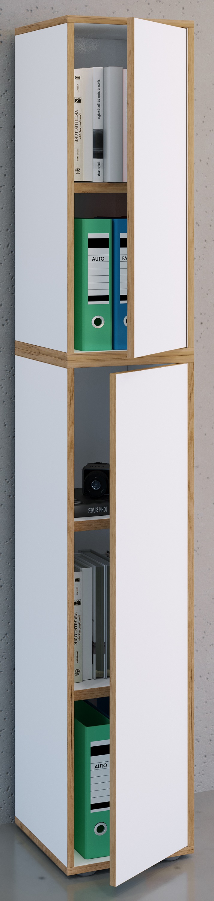 VCM Aktenschrank »VCM Holz Büroschrank Ordner Aktenschrank Büromöbel Schrank Salia 5-fach Breite 30 cm Drehtür«, (1 St.)