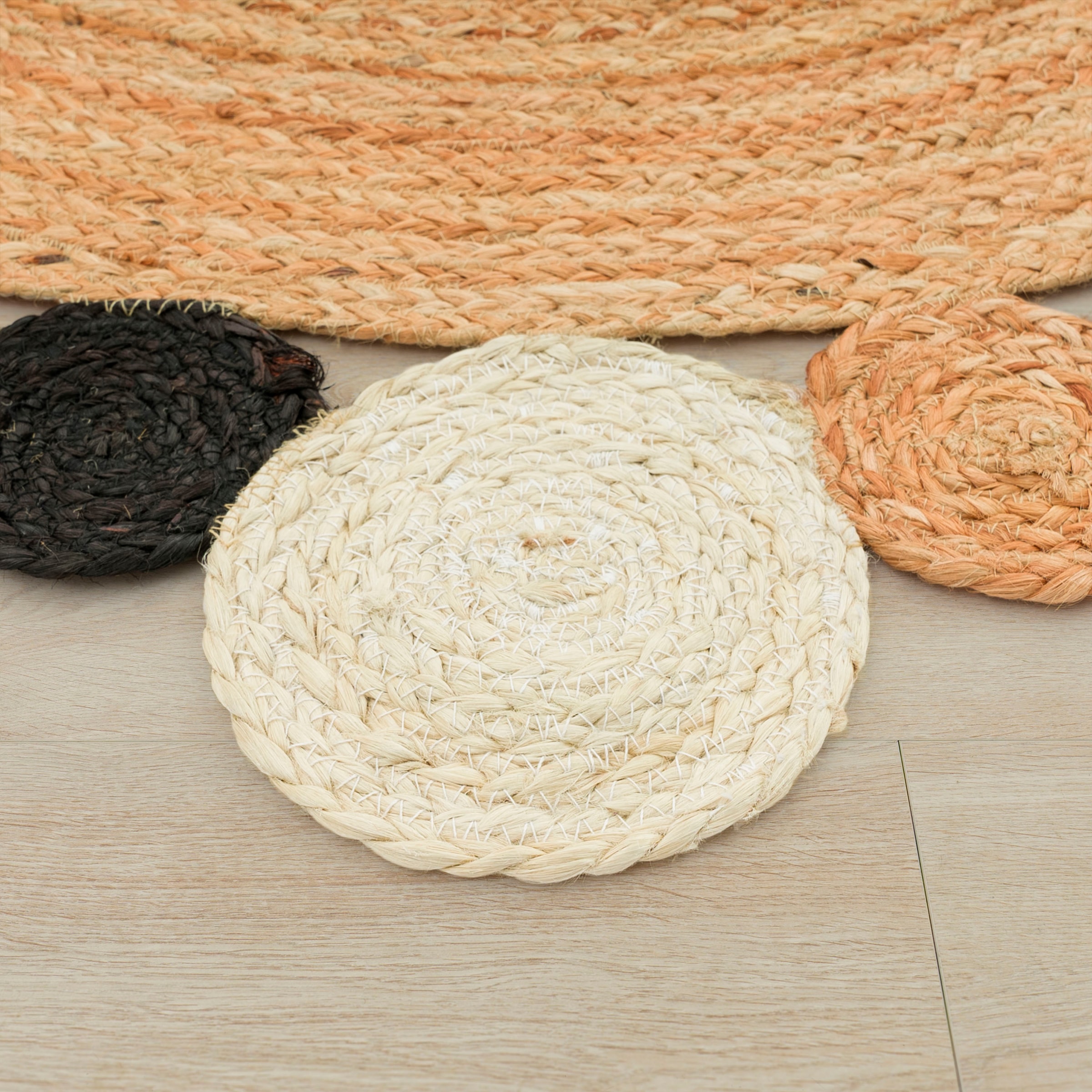 Paco Home Teppich »Viborg 592«, rund, 13 mm Höhe, handgefertigter Natur-Teppich, Jute, Boho, Ethno
