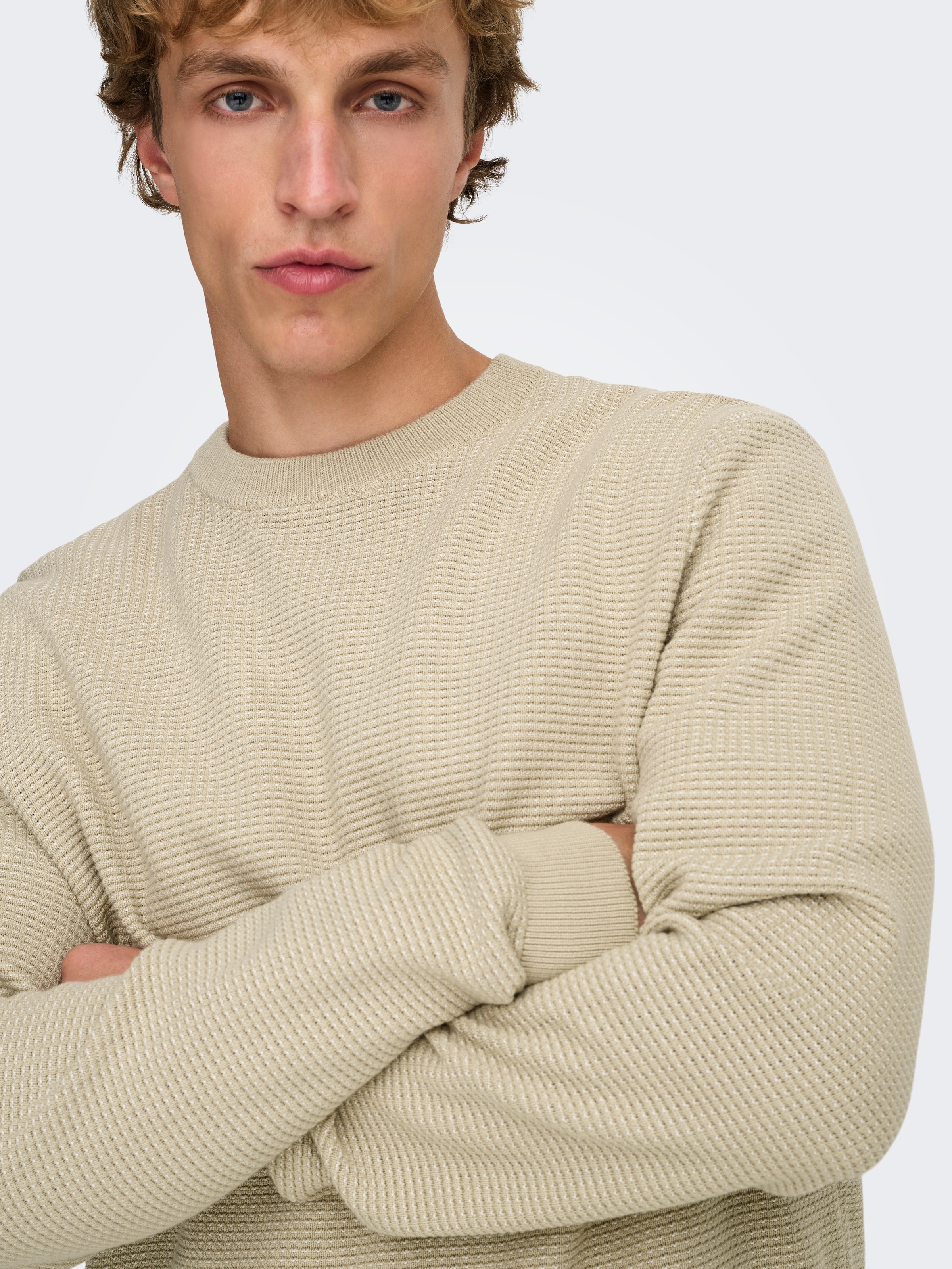 ONLY & SONS Strickpullover »ONSDAVE REG LS CREW NECK KNIT NOOS« Baumwolle, regular fit