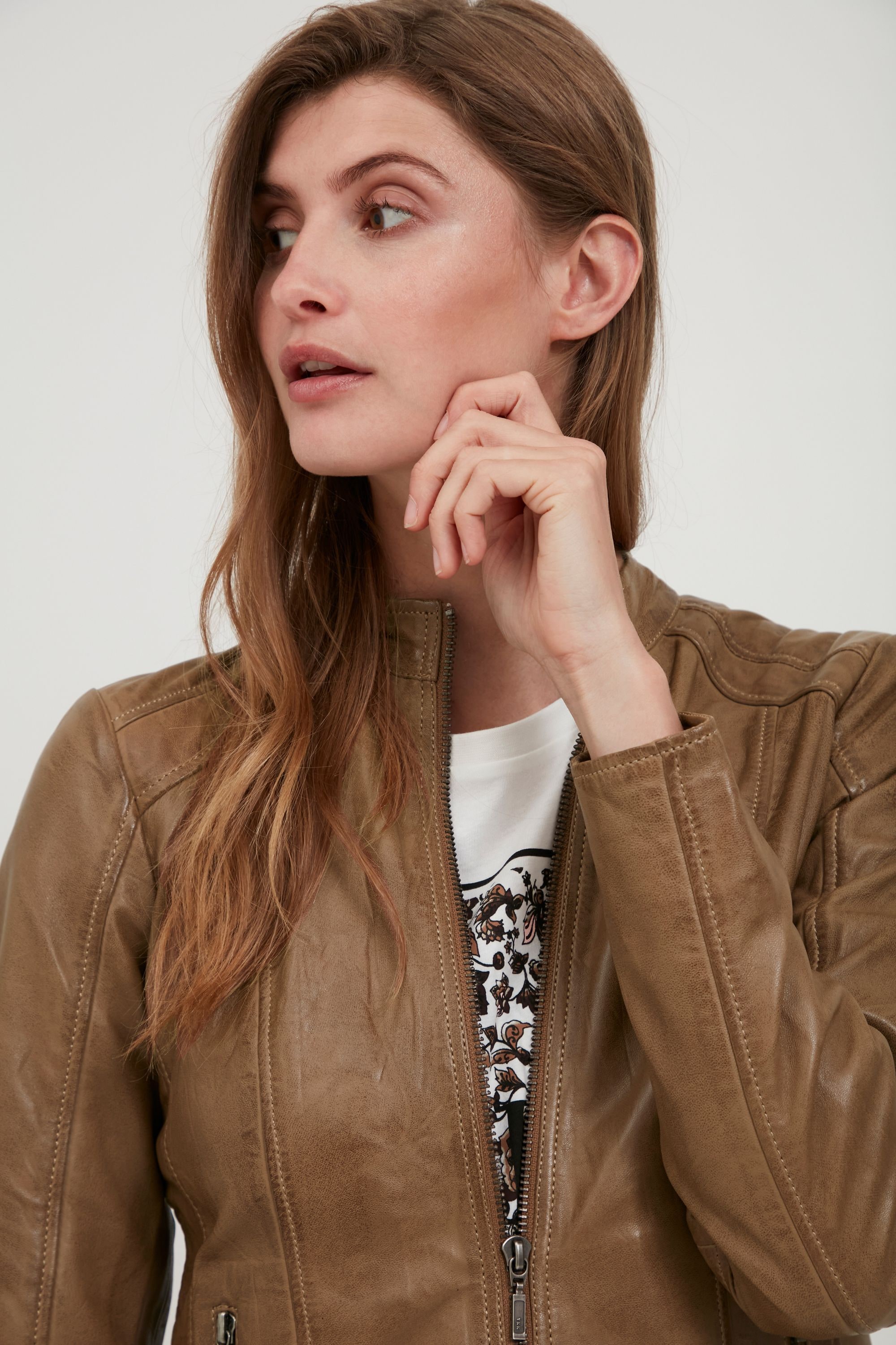 fransa Lederjacke »Lederjacke FRBaleather«, ohne Kapuze