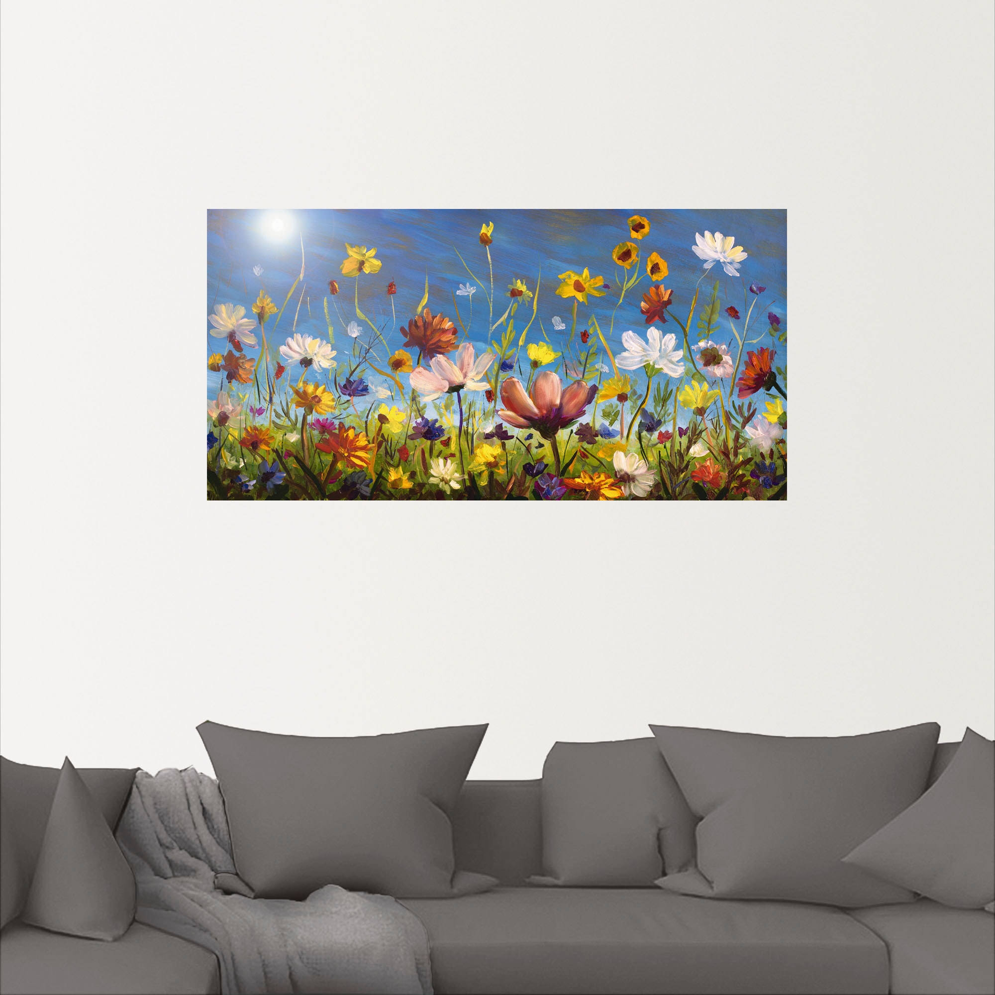 Artland Wandbild Alubild, als (1 Poster »Wildblumenwiese Raten Himmel«, blauer Wandaufkleber kaufen St.), versch. auf Größen Leinwandbild, in Blumenwiese, oder