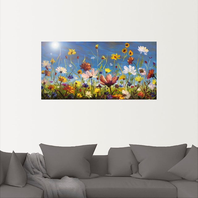 Artland Wandbild »Wildblumenwiese blauer Himmel«, Blumenwiese, (1 St.), als  Alubild, Leinwandbild, Wandaufkleber oder Poster in versch. Größen auf  Raten kaufen
