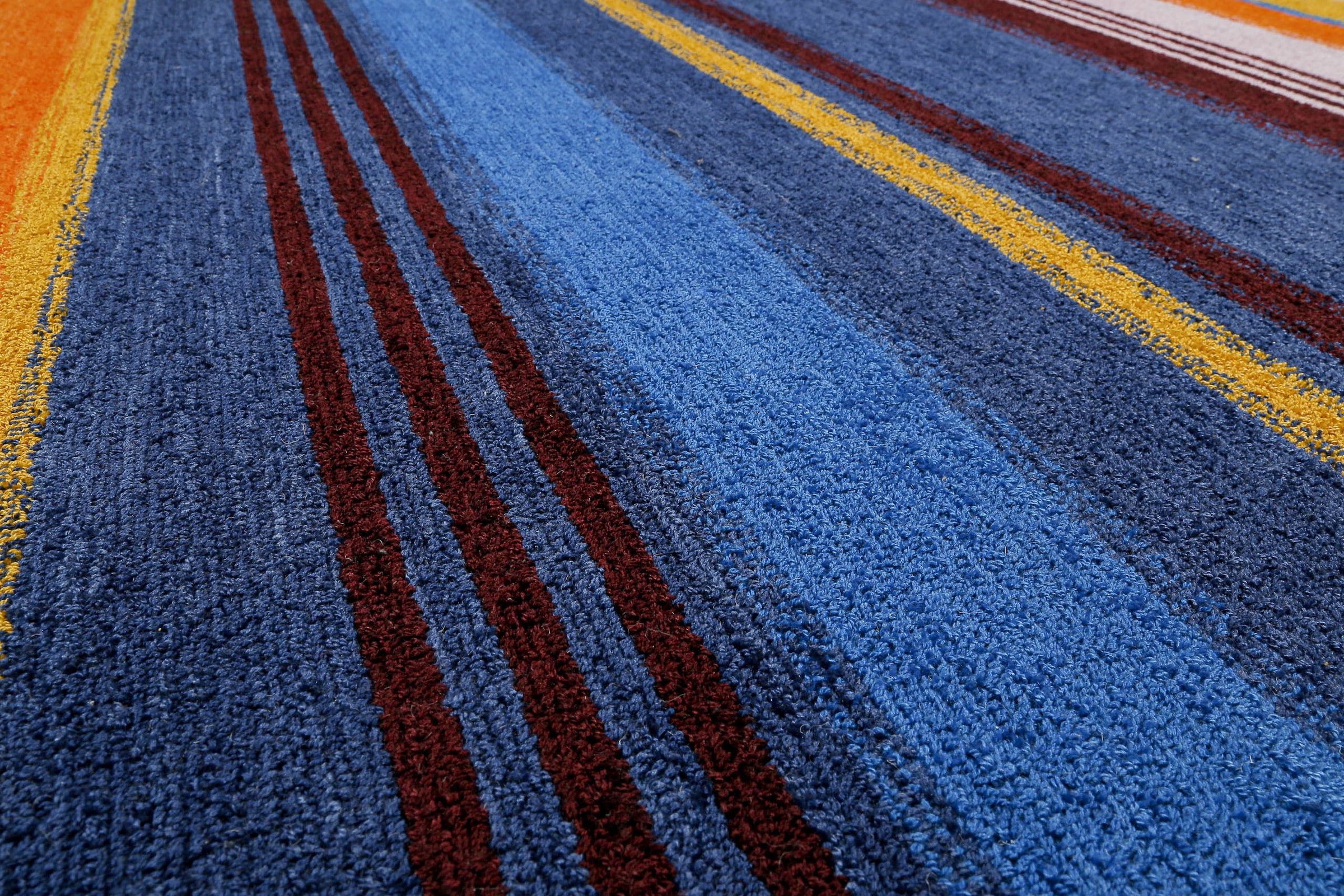 Wecon home Teppich »Petrol« rechteckig 7 mm Höhe handgefertigt, pflegeleicht, gestreift, Wohnzimmer, Schlafzimmer