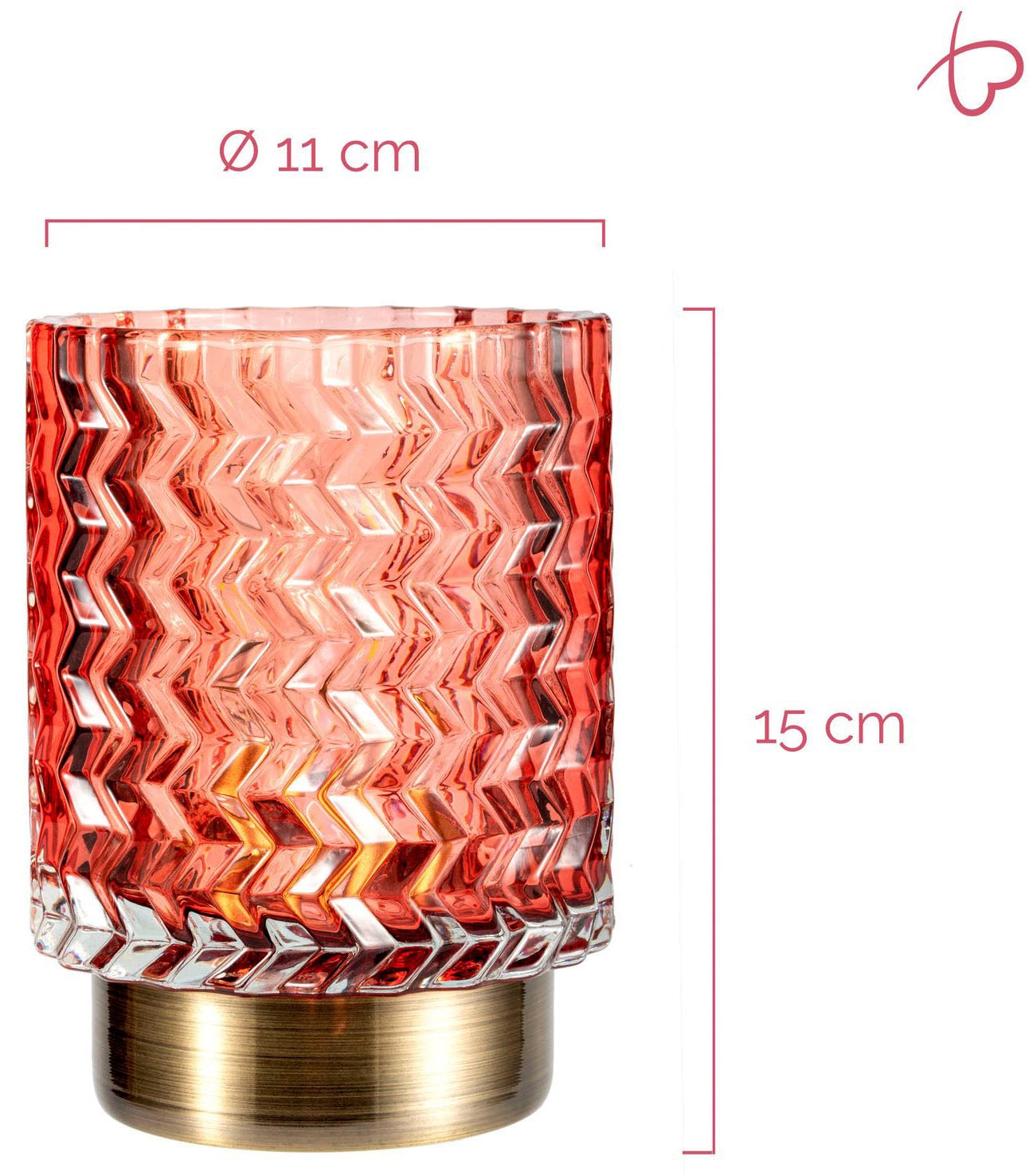 Pauleen Tischleuchte »Sweet Glamour«, 1 flammig, Leuchtmittel E14 | Leuchtmittel wechselbar, E14, Batterbiebetrieben, Timerfunktion, Windlicht