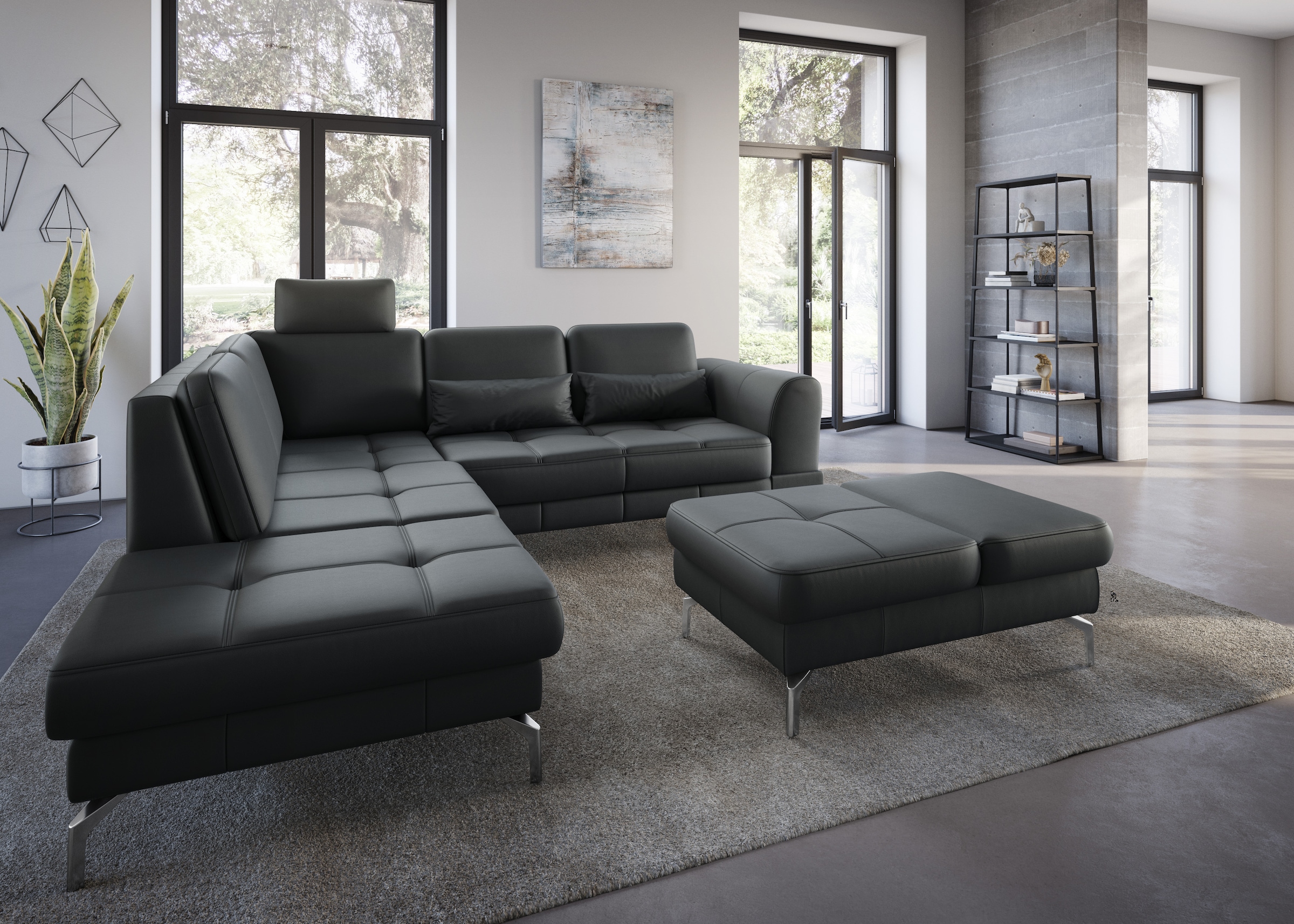 sit&more Hocker »Bendigo«, mit Klappfunktion, Bodenfreiheit 15 cm, wahlweise in 2 Fußfarben