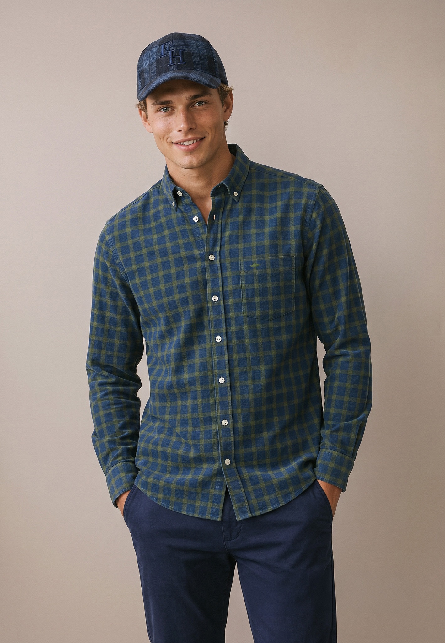 FYNCH-HATTON Karohemd mit Button-Down-Kragen
