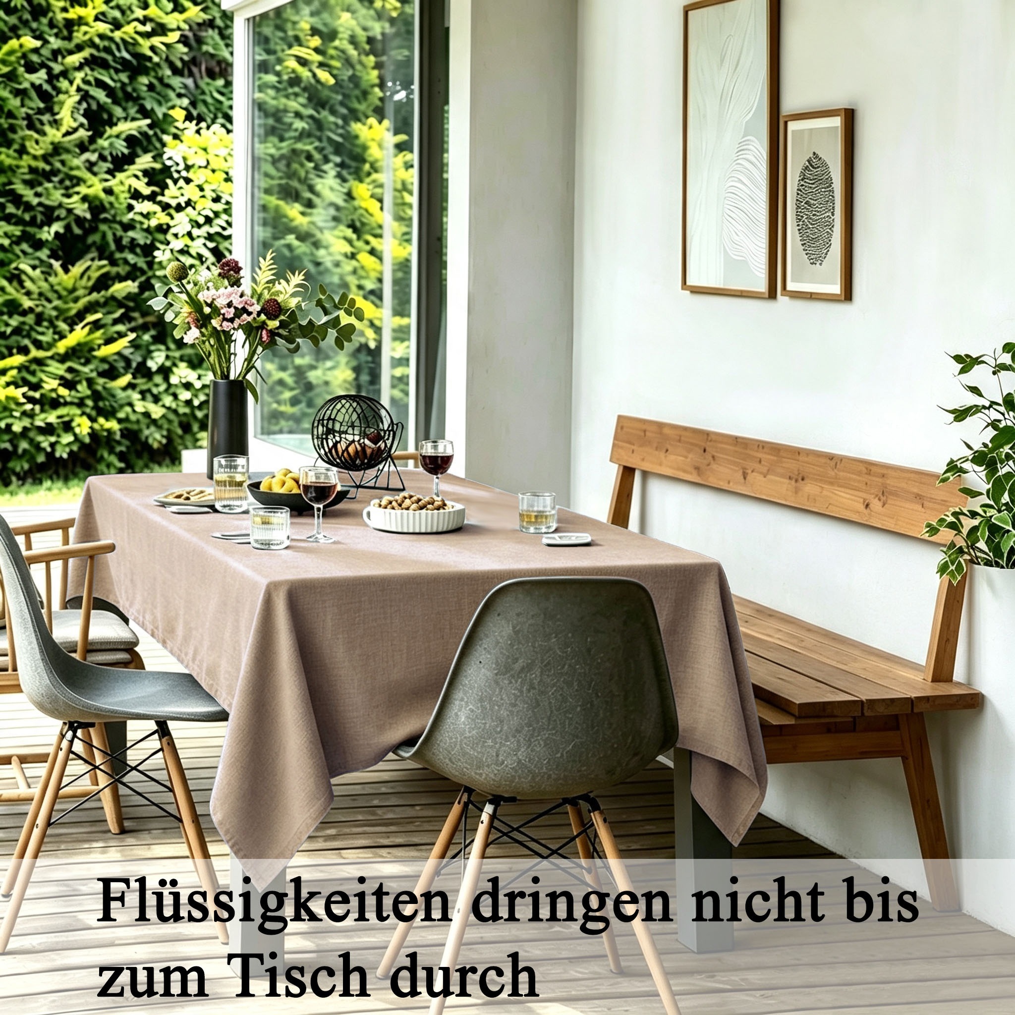 OTTO home Tischdecke "Ozzie 1 Stück, Leinenoptik, in eckig und rund" Formstabil & pflegeleicht, eckig oder rund, Dekoration