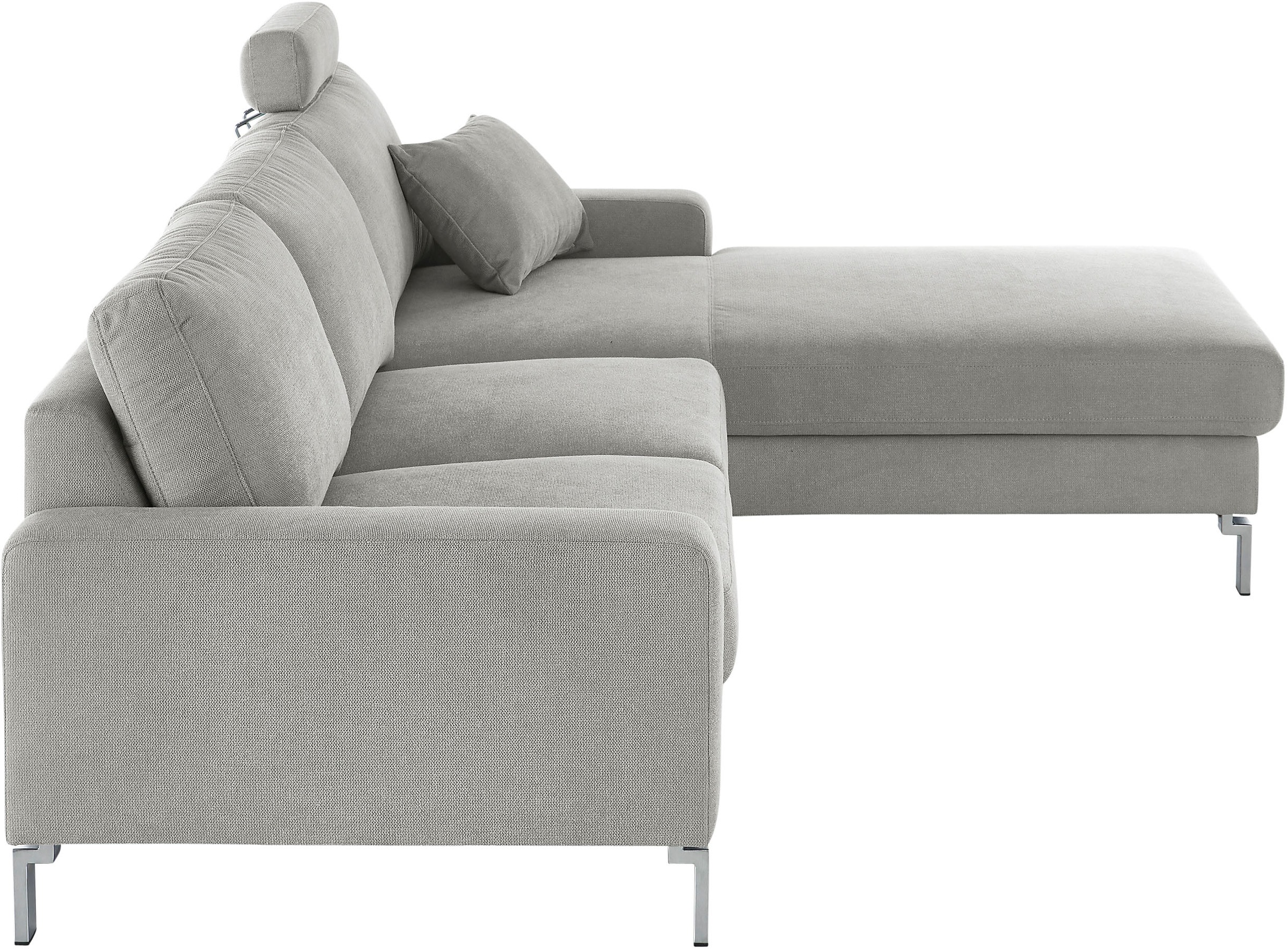 3C Candy Ecksofa »Lecce, wahlweise PUR-Schaumstoff oder Tonnentaschenfederkern«, Bett im 2,5-Sitzer, teilmotorische Schlaffunktion im Longchair, L-Form