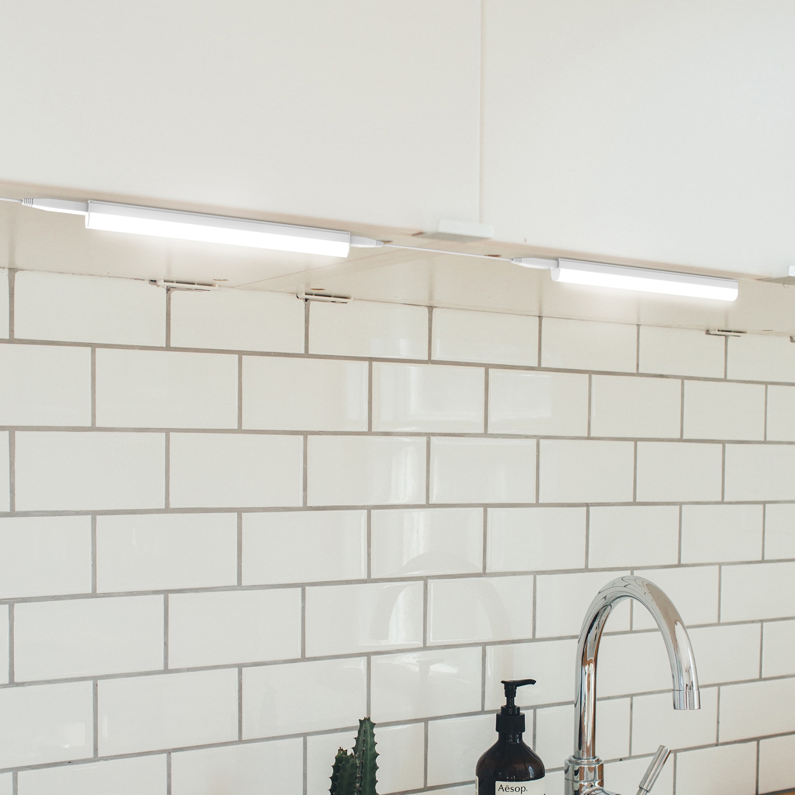 B.K.Licht Lichtleiste, 1 flammig, Leuchtmittel LED-Board | LED fest integriert, Unterbauleuchte, Küchenlampe, Stecksystem, 4W 400 Lumen 4.000K, weiß