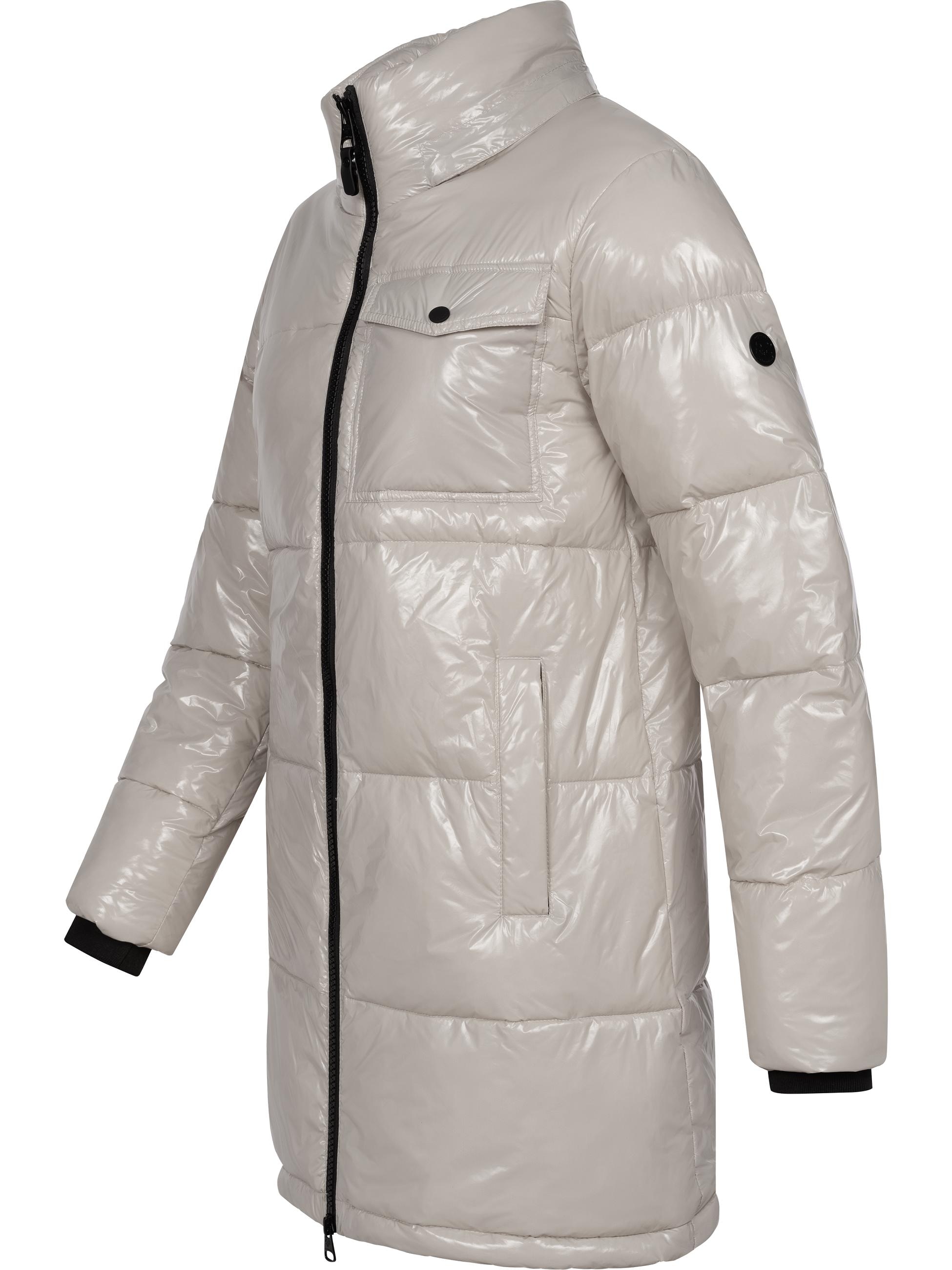 Ragwear Wintermantel »Wintermantel Roobie Long«, super stylischer, gänzender Damen Steppmantel